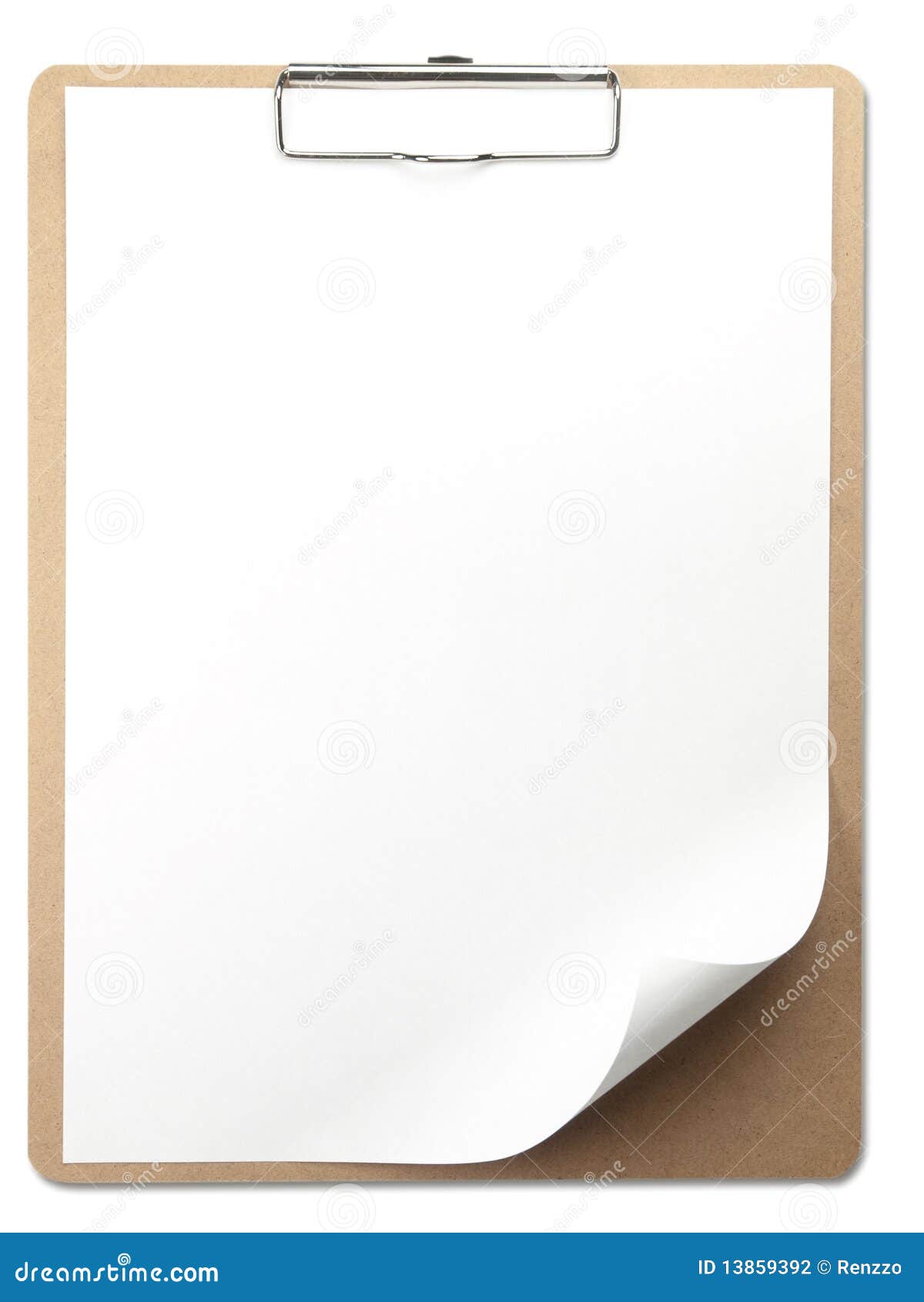 vertical clipboard with white paper stock photo image of metal