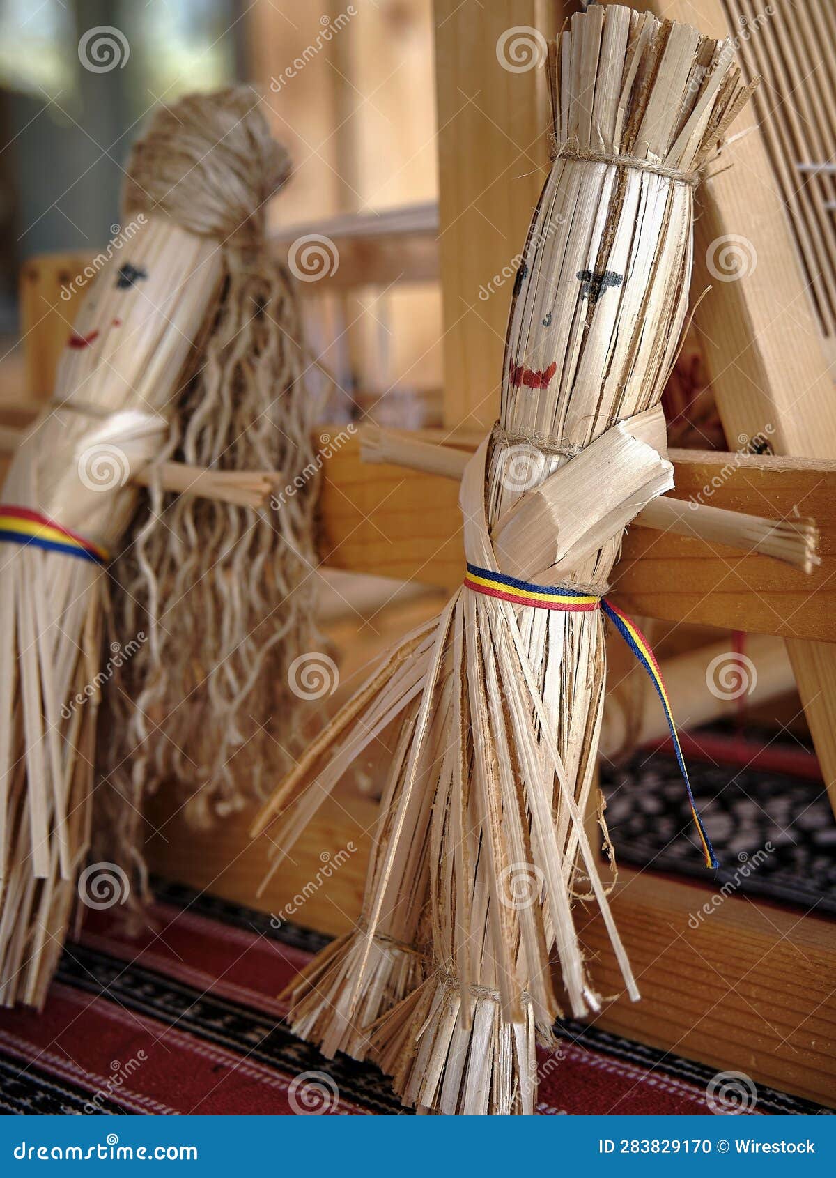 Vertical Closeup of Handmade Straw Dolls Stock Photo Image of vibrant