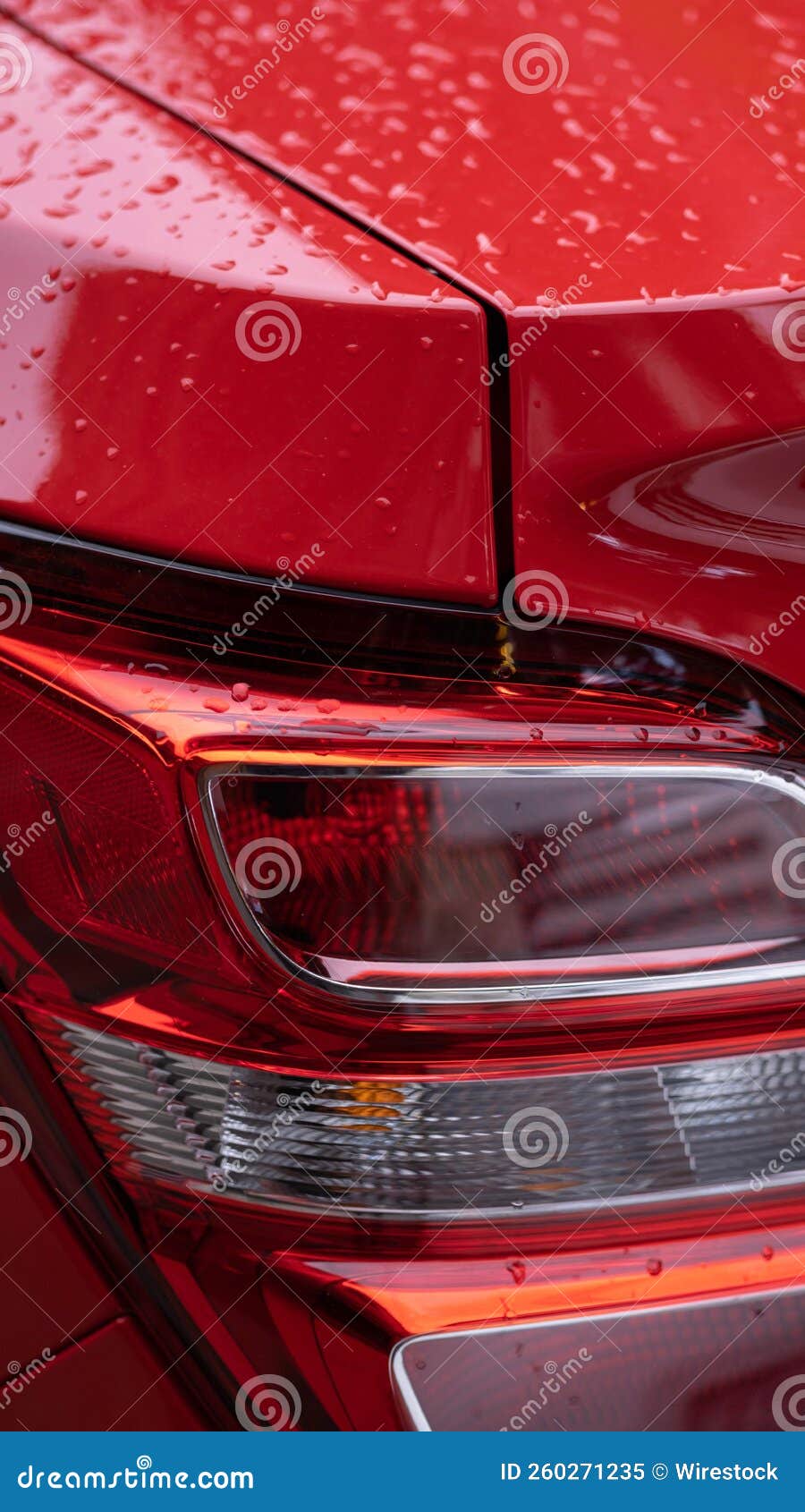 Vertical Closeup of a Red Car S Tail Light. Stock Image Image of