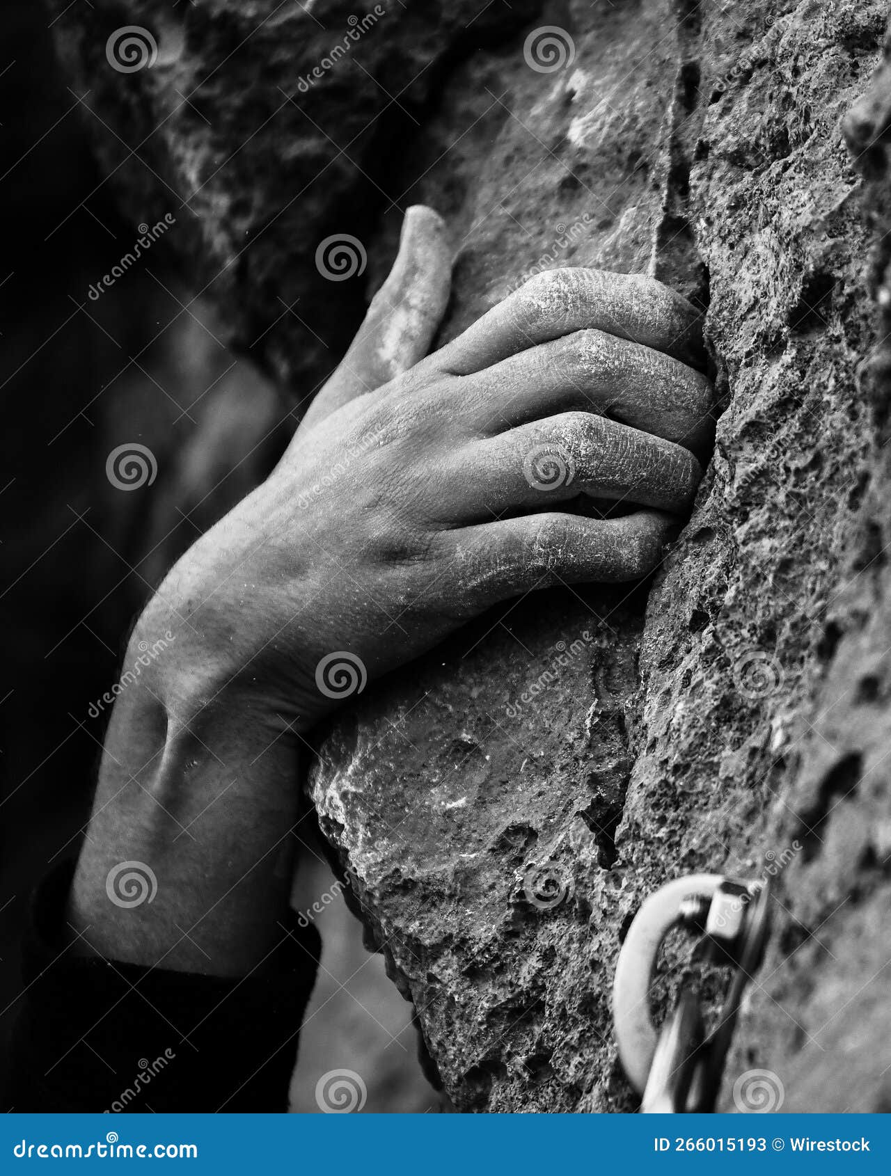 Vertical Closeup Shot of a Rock Climbing Hand. Stock Image Image of