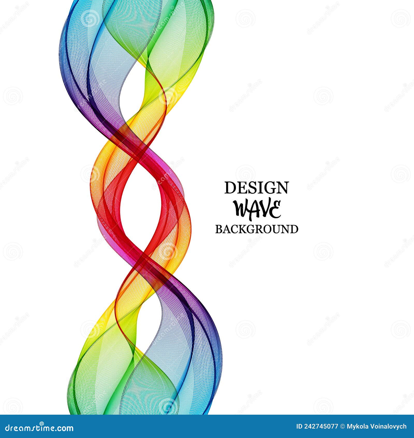 Vertical Colored Smooth Abstract Wave Vector Background, Design Element
