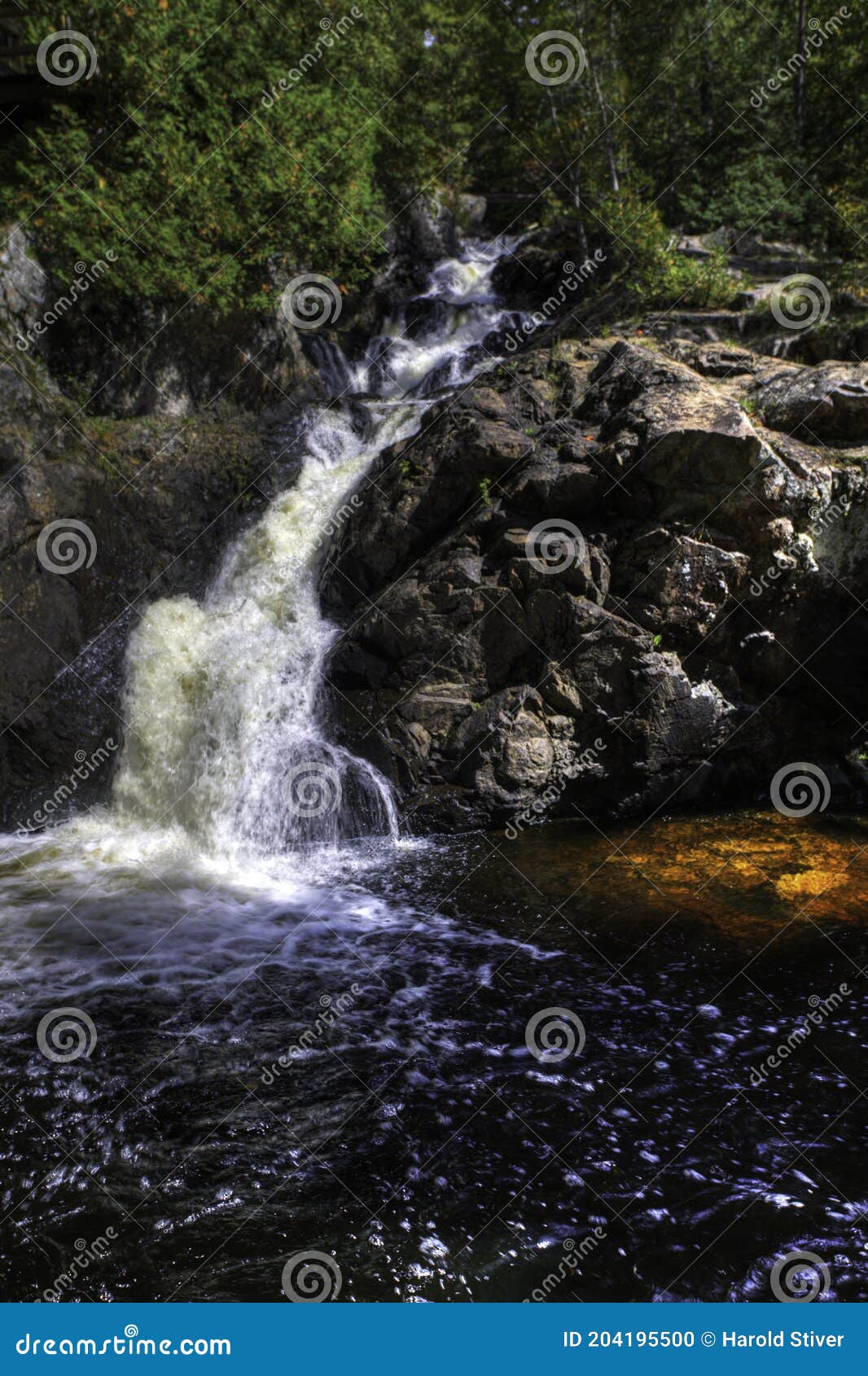 Vertical of Crystal Falls in Ontario, Canada Stock Photo Image of creek, motion 204195500