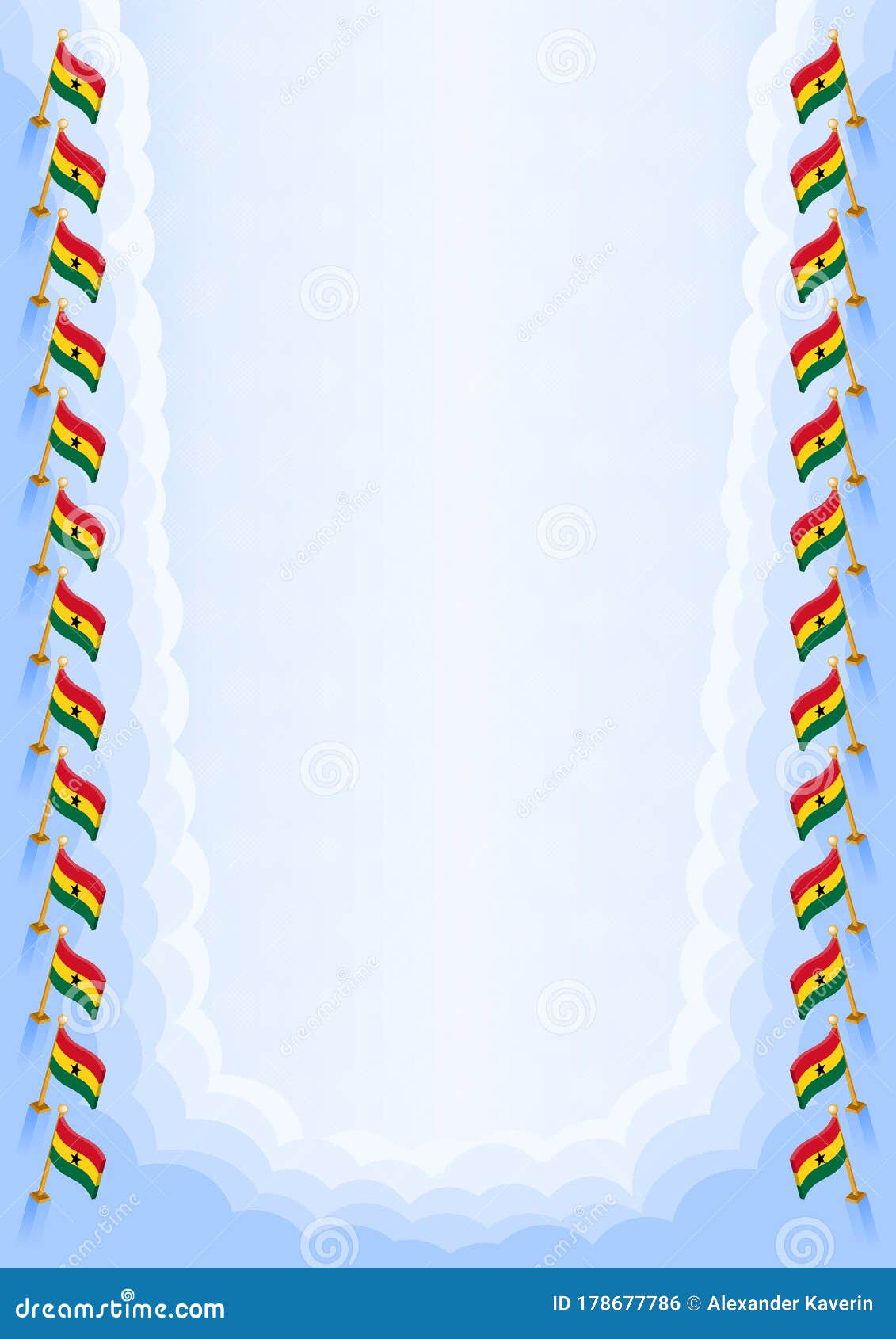 Vertical Frame and Border with Ghana Flag Stock Vector Illustration