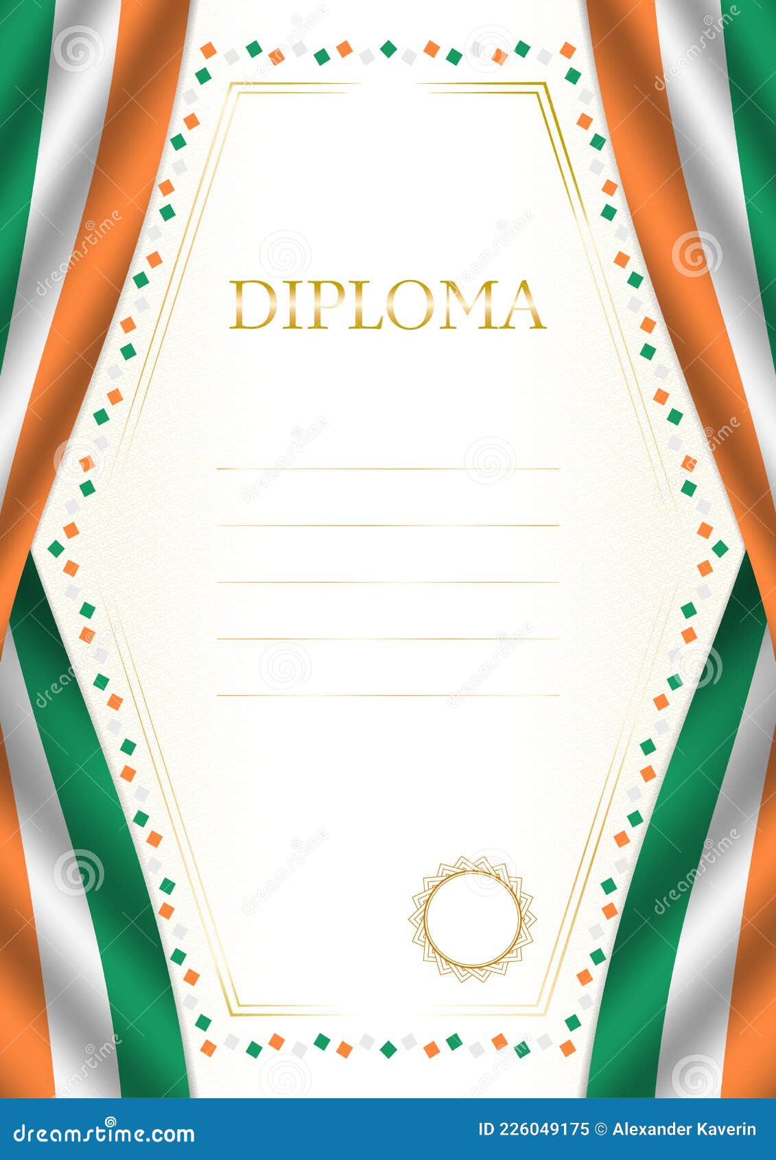 Vertical Frame and Border with Ireland Flag Stock Vector Illustration
