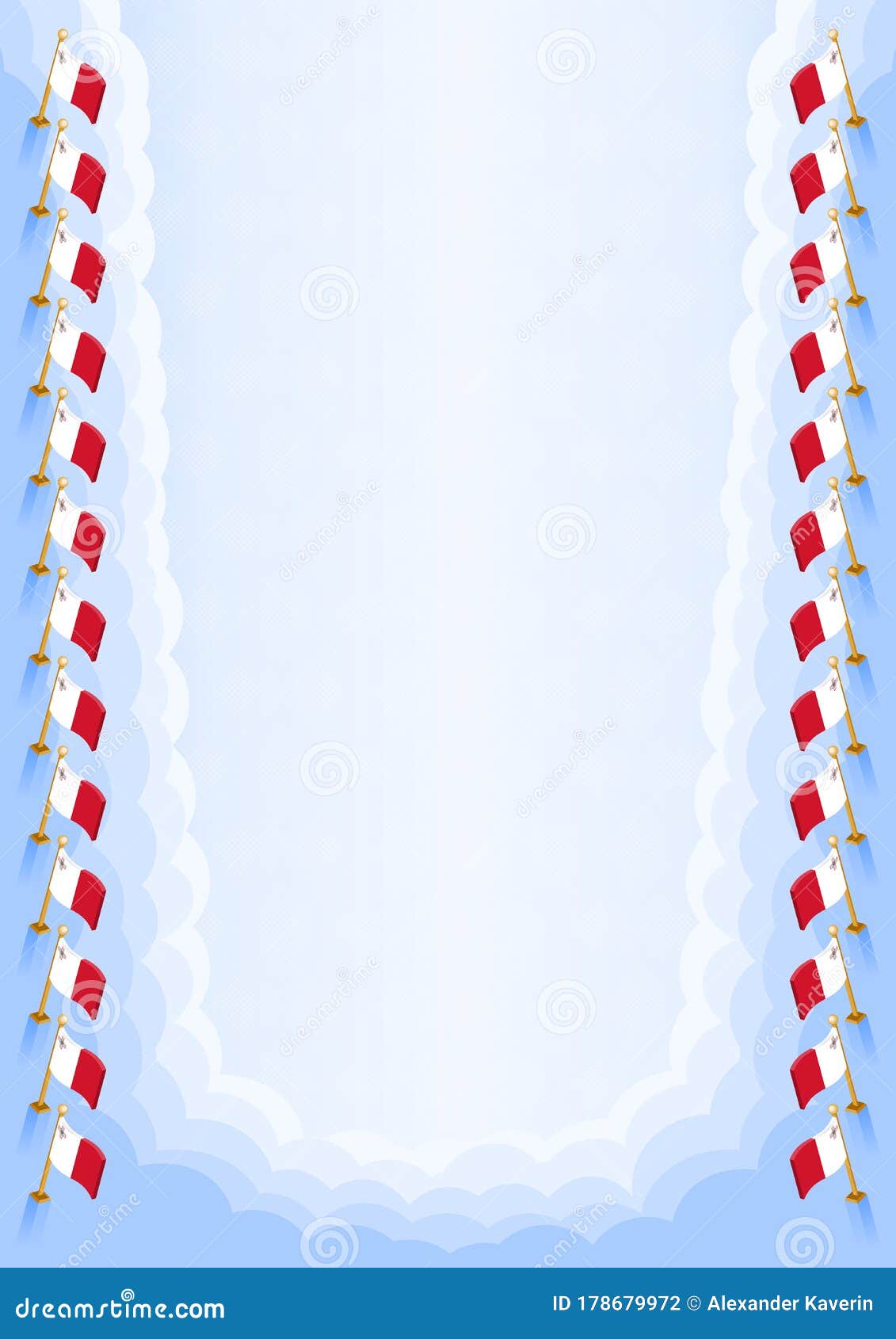 Vertical Frame and Border with Malta Flag Stock Vector Illustration