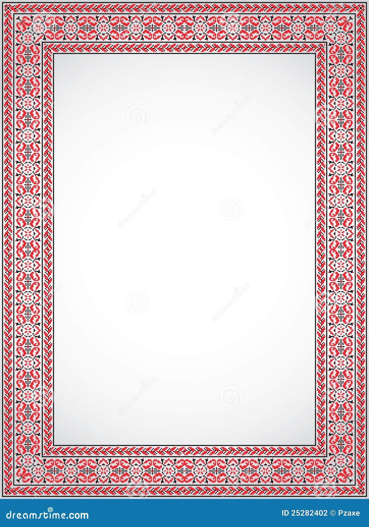 vertical frame - cross stitch ukrainian ornament