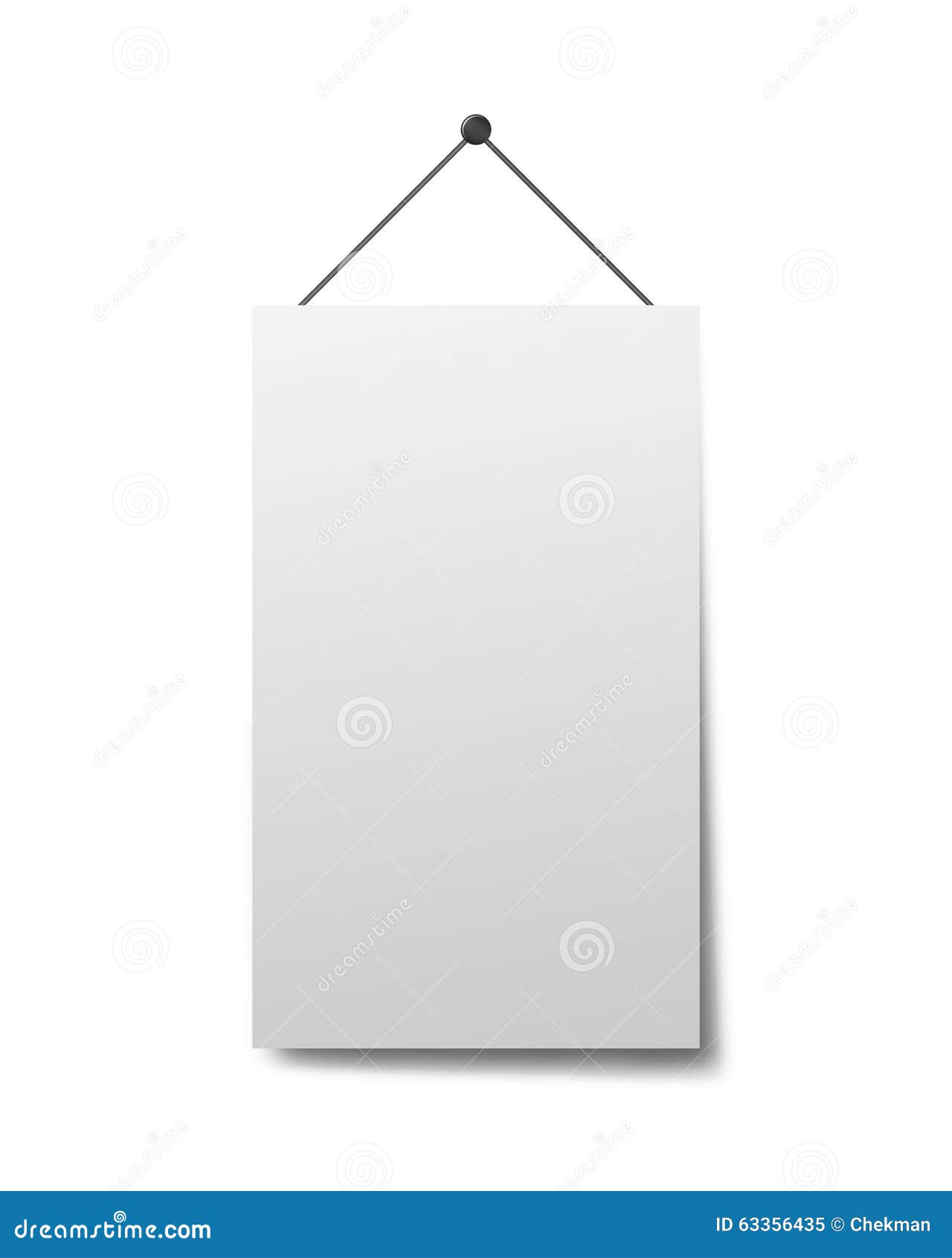 Vertical Hanging White Banner. Stock Illustration Illustration of