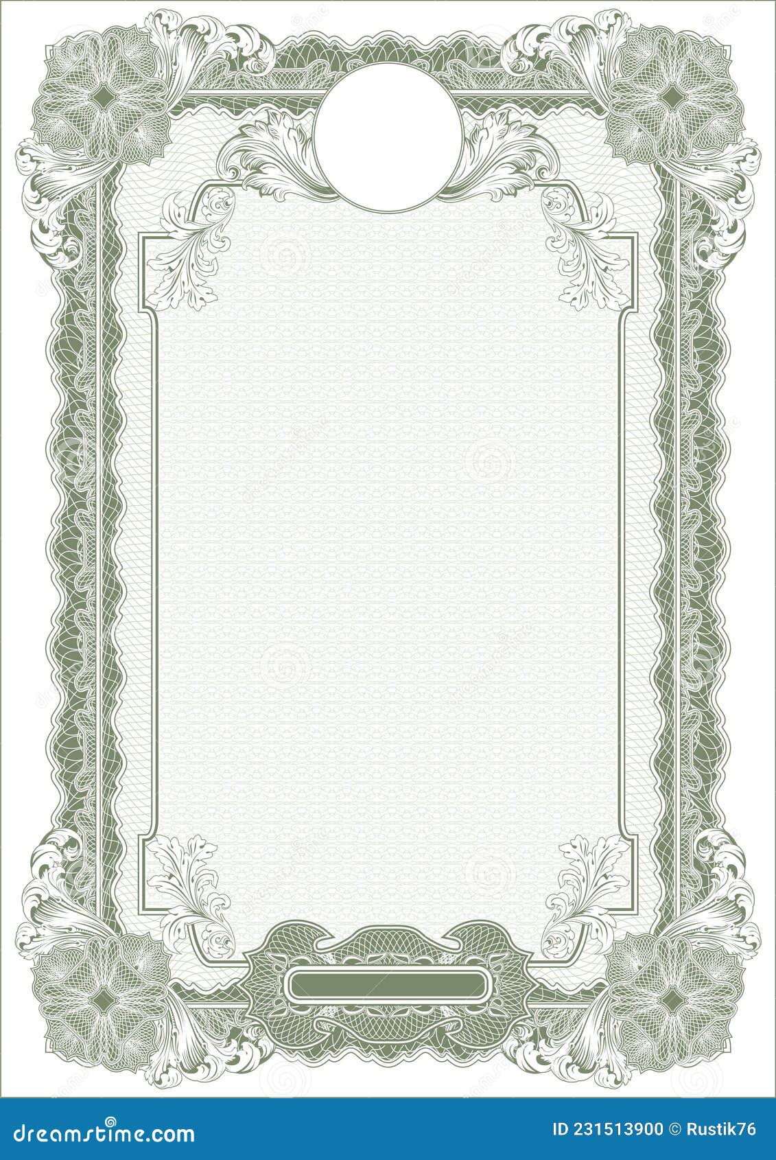 Vertical Letterhead for Creating Single-seal Securities Green Stock