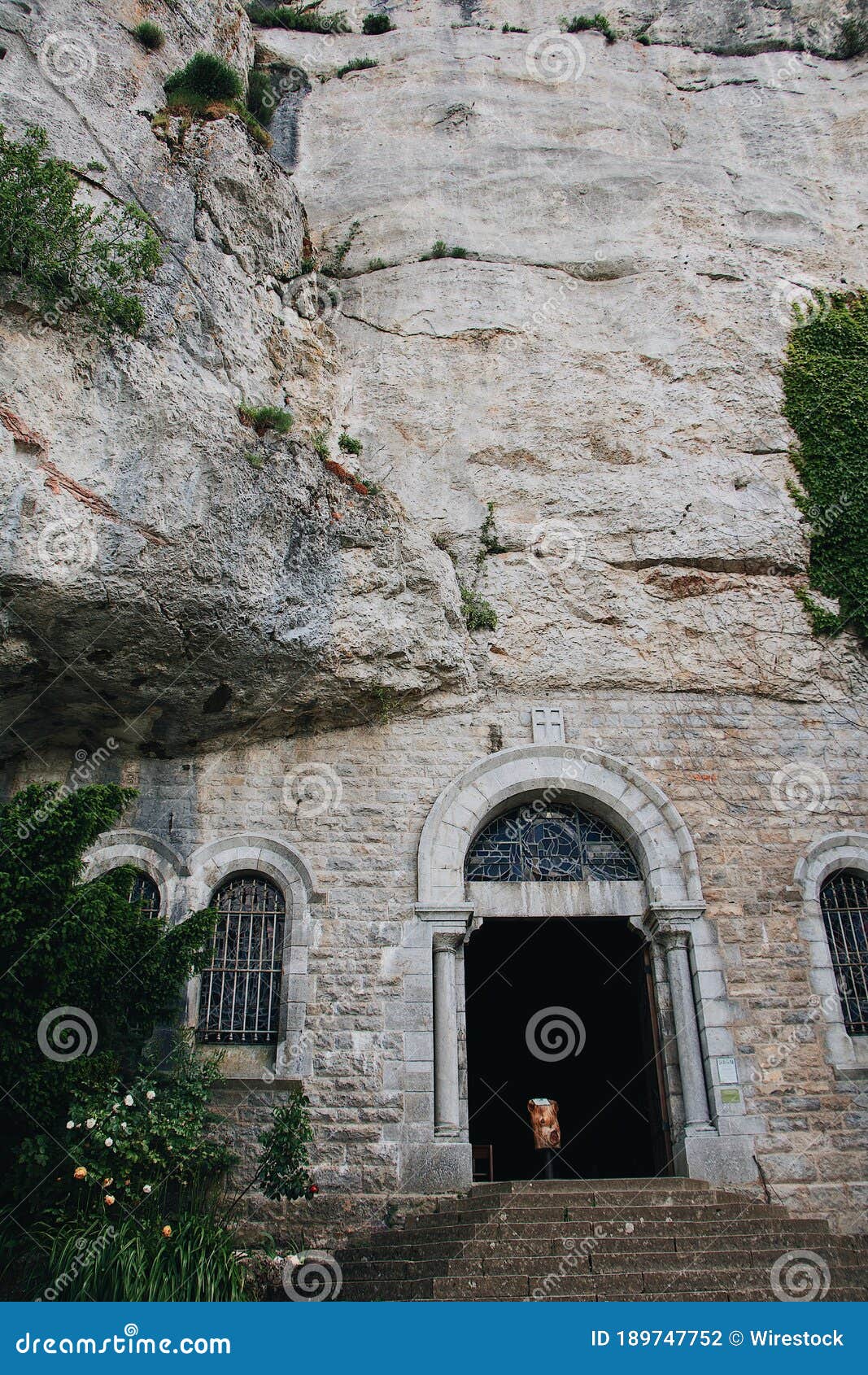 Vertical Low Angle Shot of the Grotto of SainteBaume Stock Photo