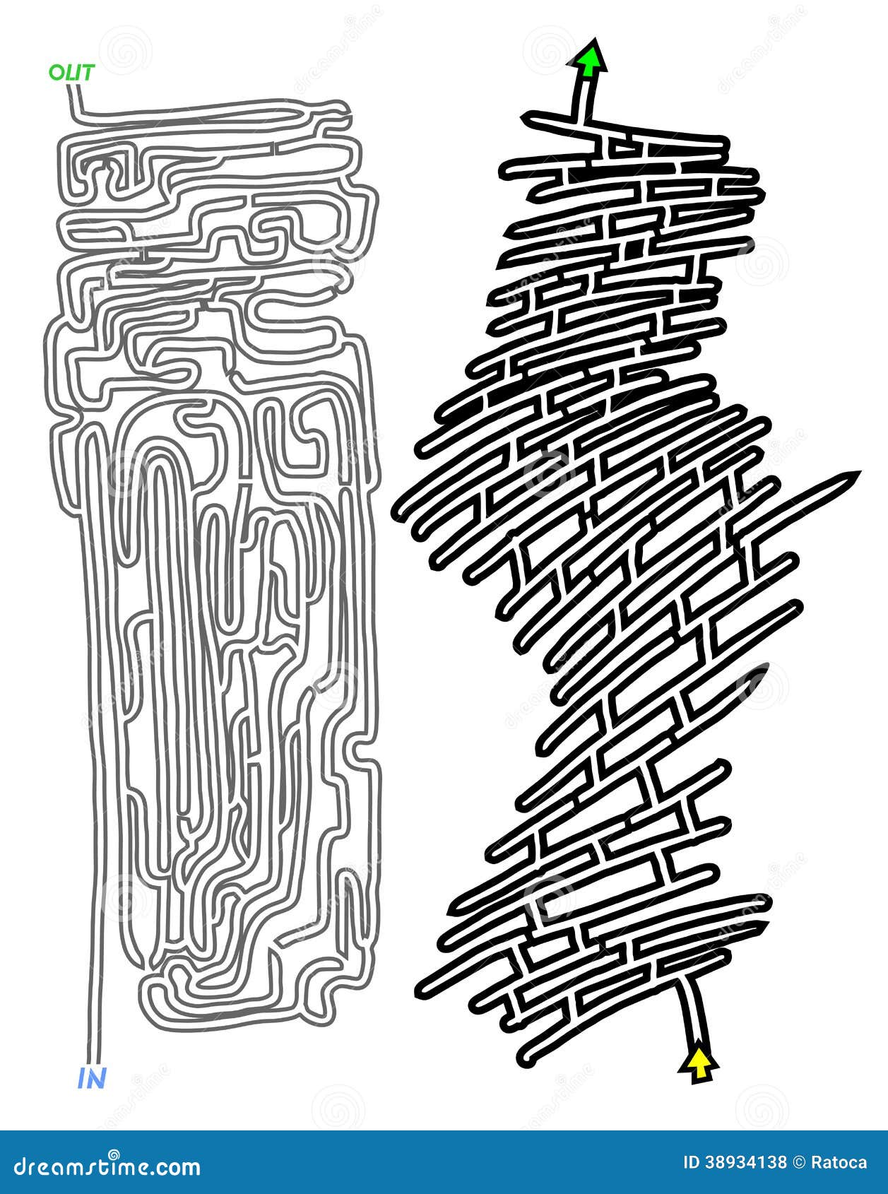 Two Creative Mazes Cartoon Vector 47443411