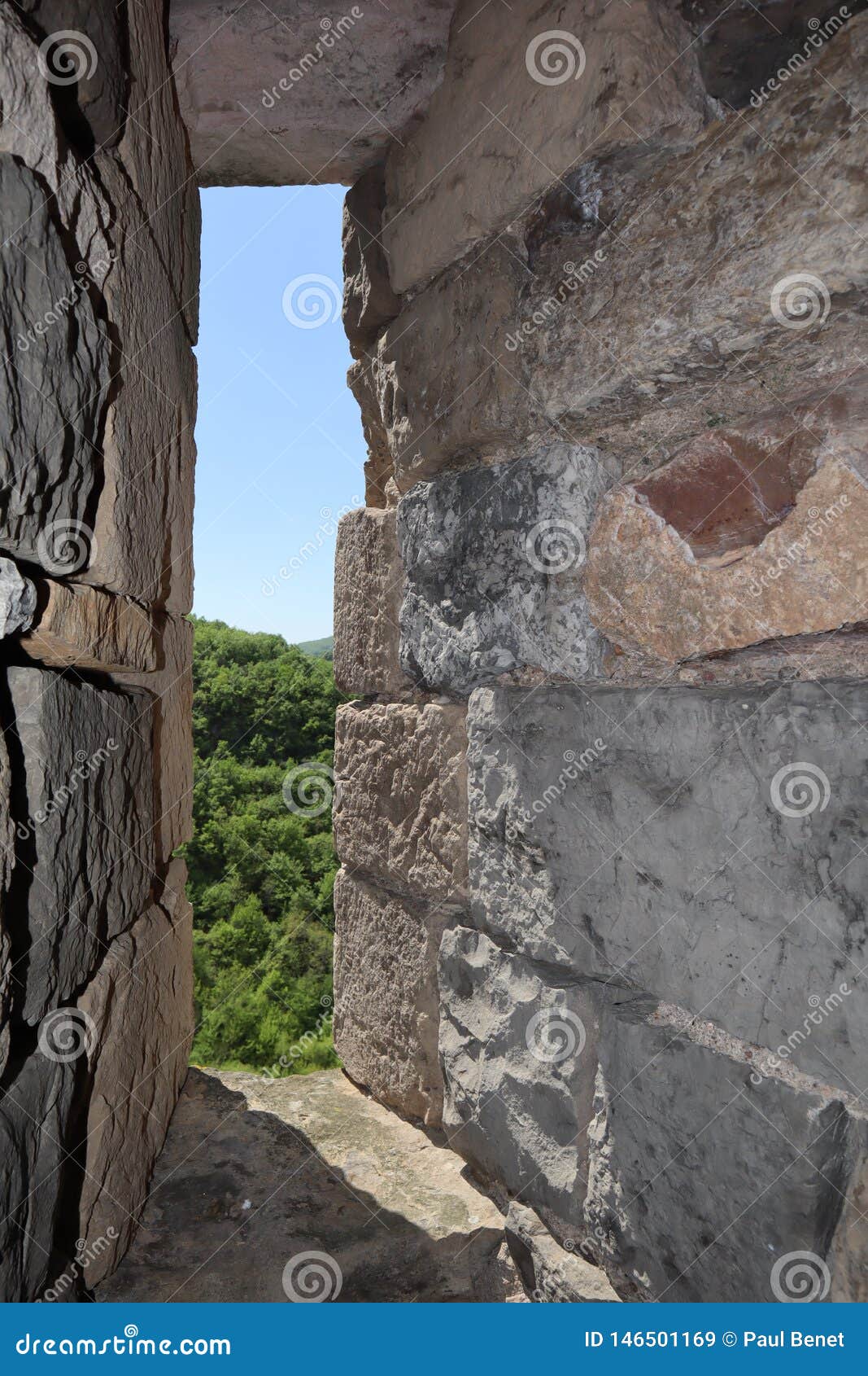 vertical medieval windows in french castle