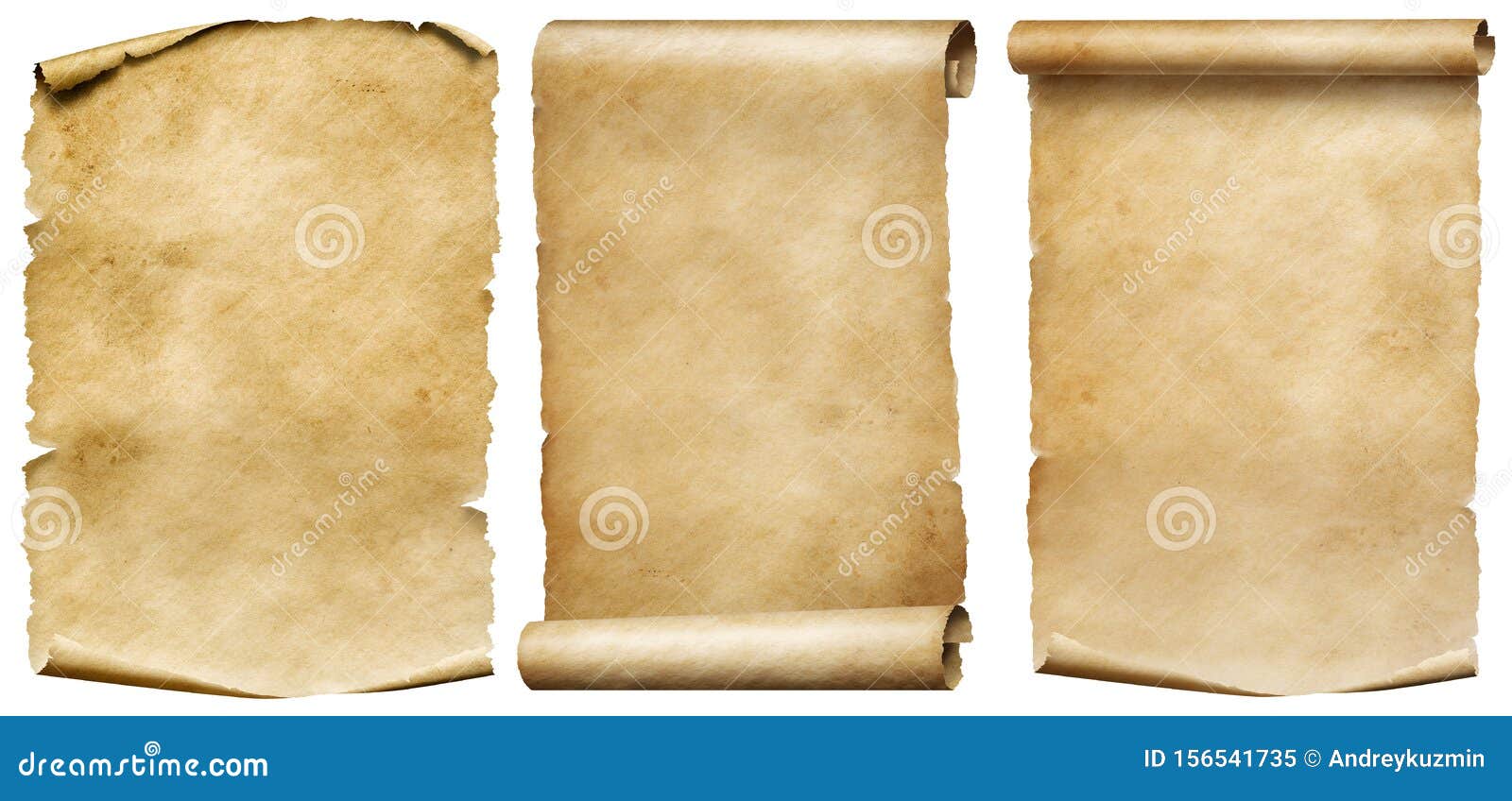 Piece Brown Parchment Paper Torn Edges Isolated White Background