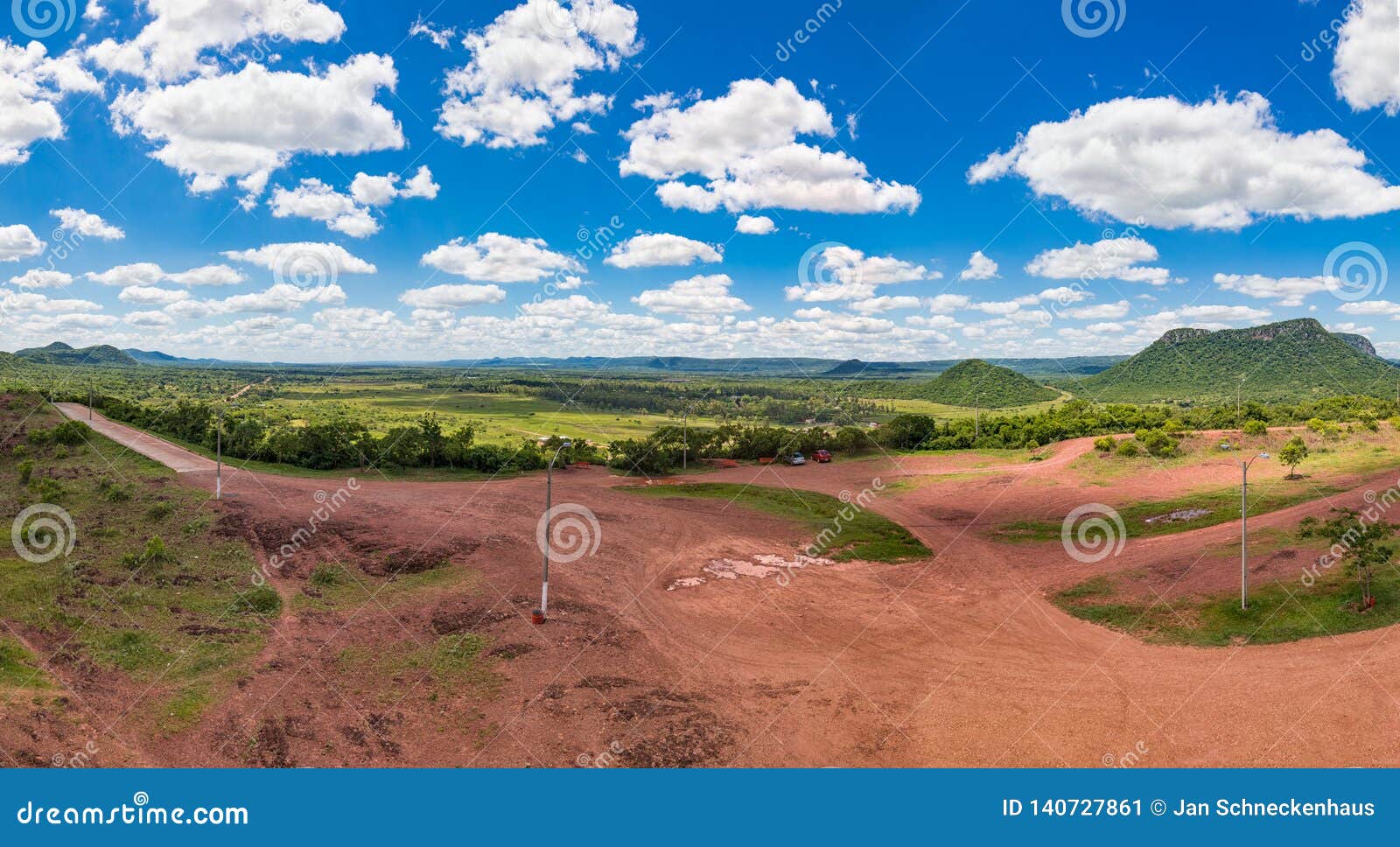 vertical panorama, photographed from the cerro pero in paraguay.