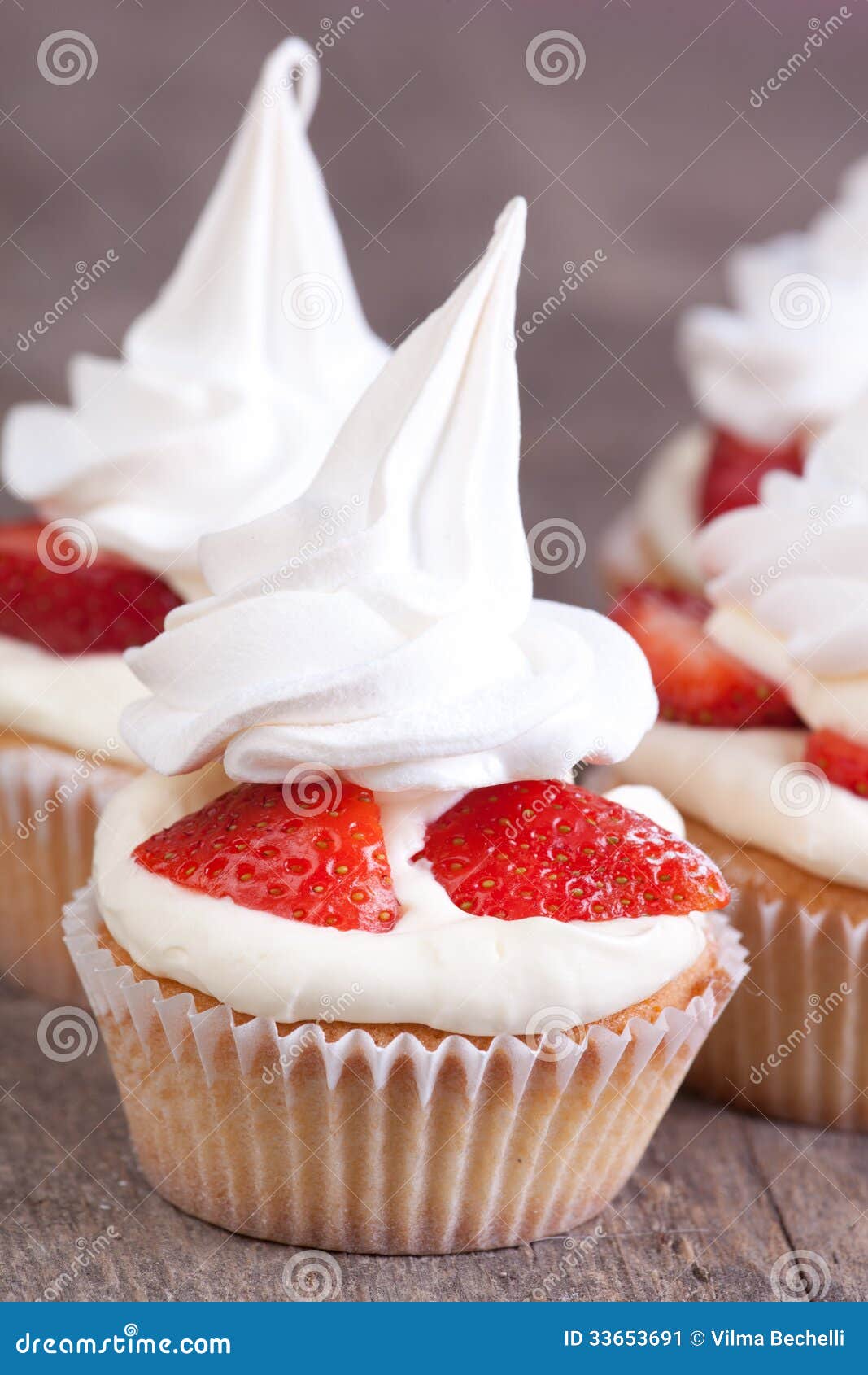Vertical Picture of Pavlova Cupcakes Stock Image - Image of sweet, cake ...