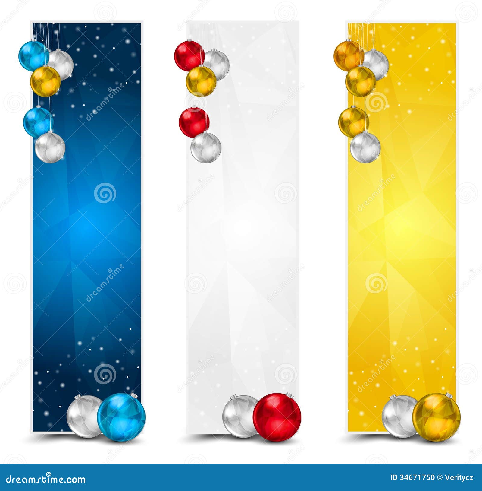 Vertical Polygon Christmas Banners Stock Vector Illustration of sale
