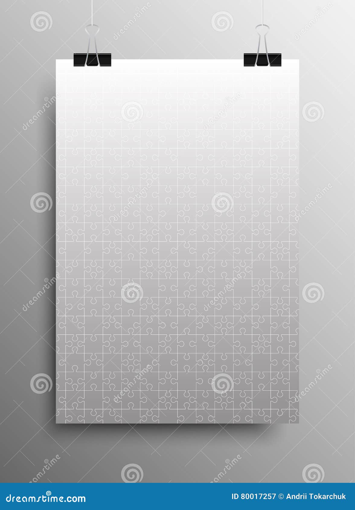 vertical poster a4 puzzle pieces. grey puzzles.