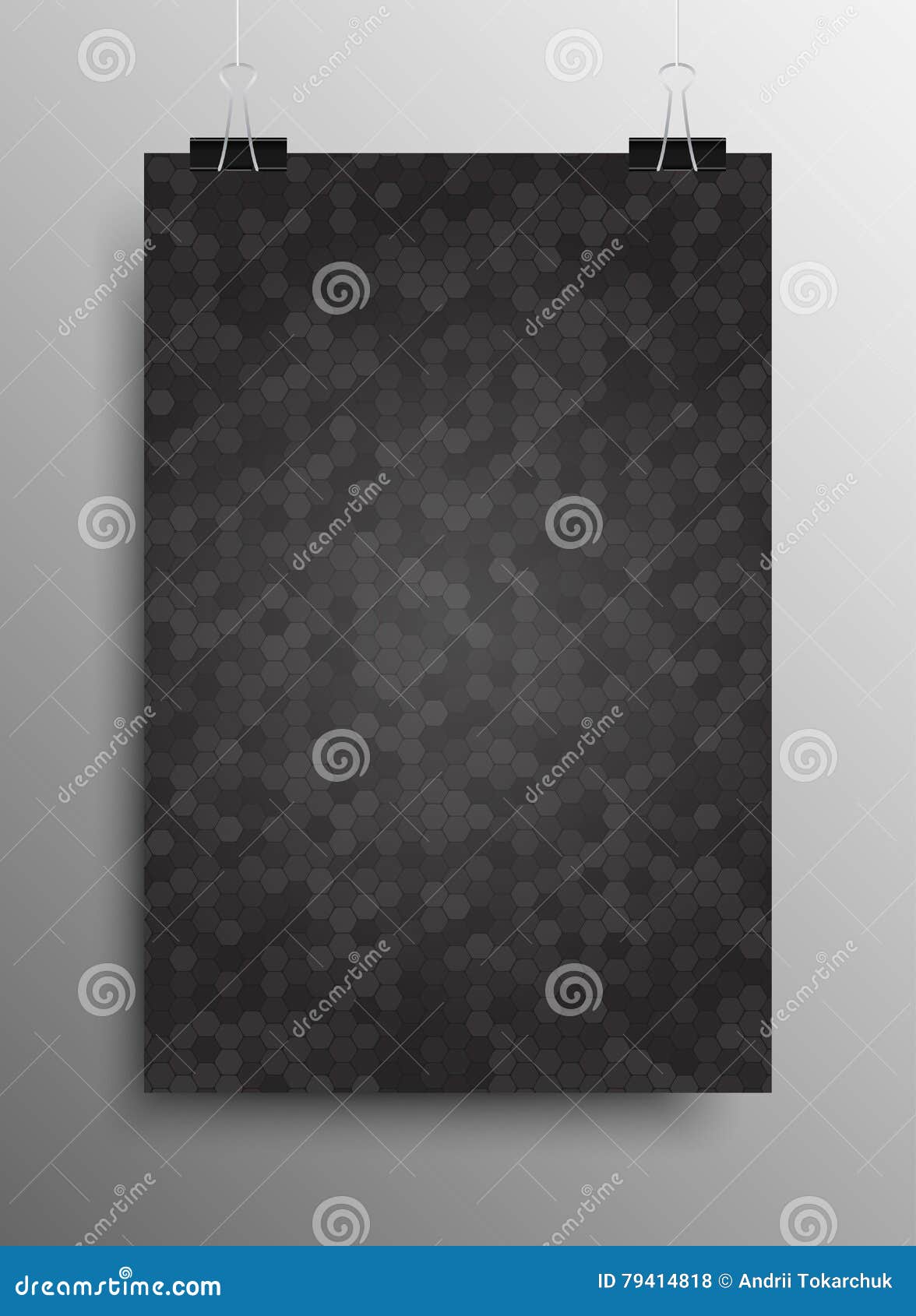 vertical poster. tile honey comb grey background.