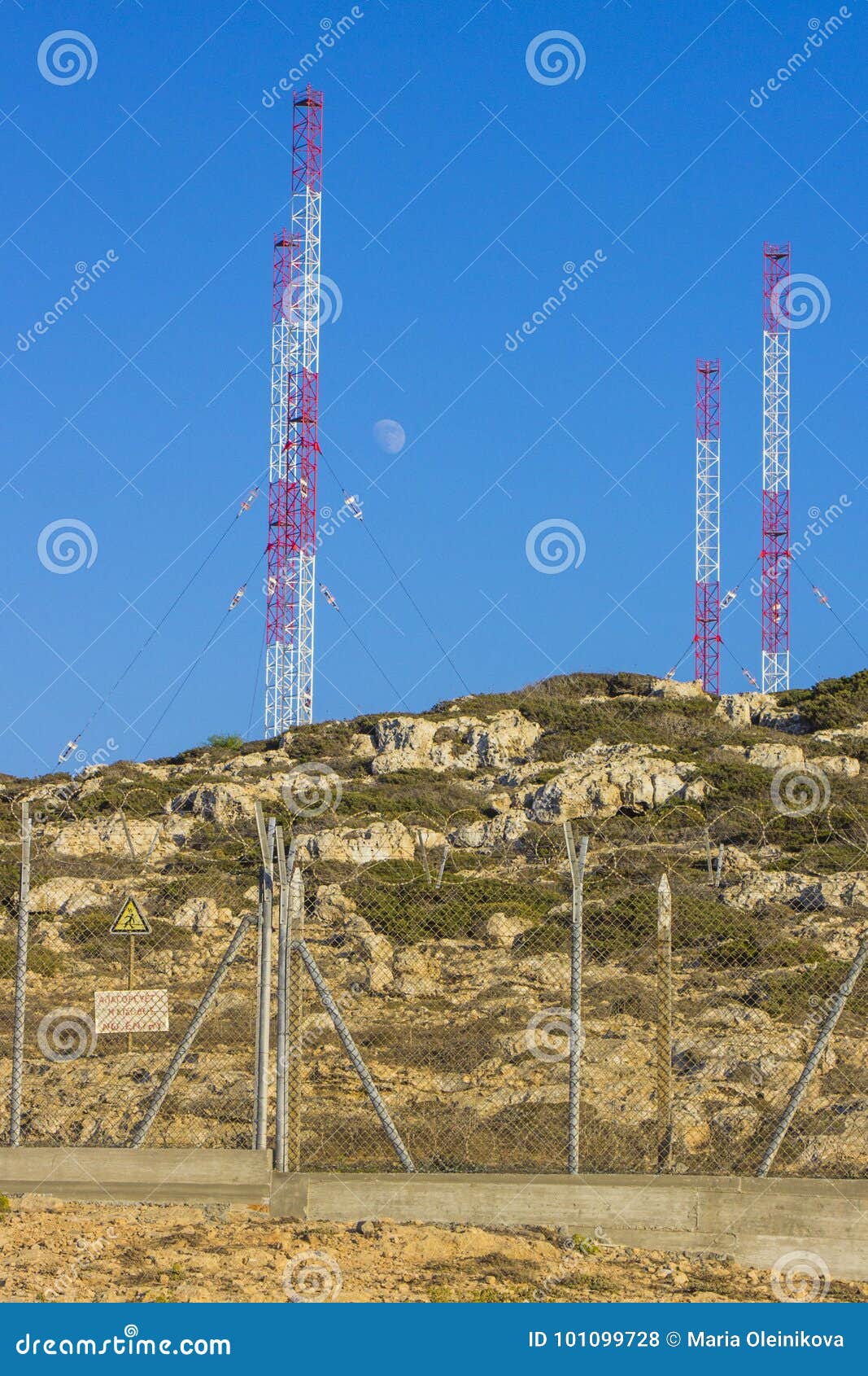 Vertical Radar Antennas Cyprus Stock Photo Image of military, aerial