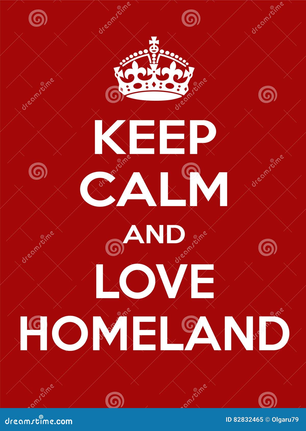 vertical rectangular red-white motivation the love homeland poster