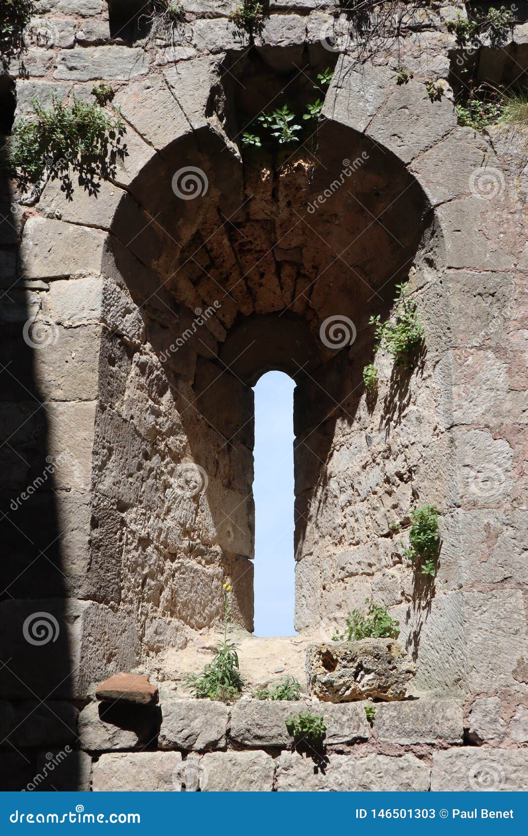 vertical ronded medieval castel windows