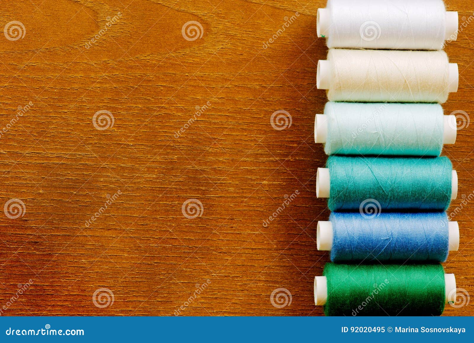 Vertical Row of Sewing Thread Spools Stock Image Image of dressmaking