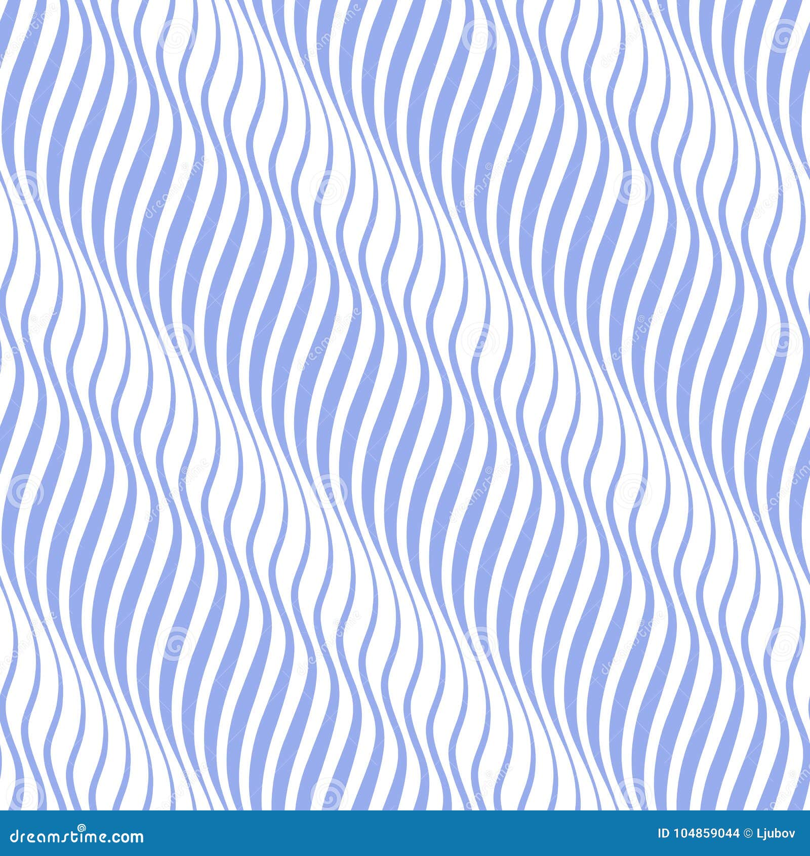 Vertical Seamless Striped Wave Pattern in Blue and White Tones. Stock