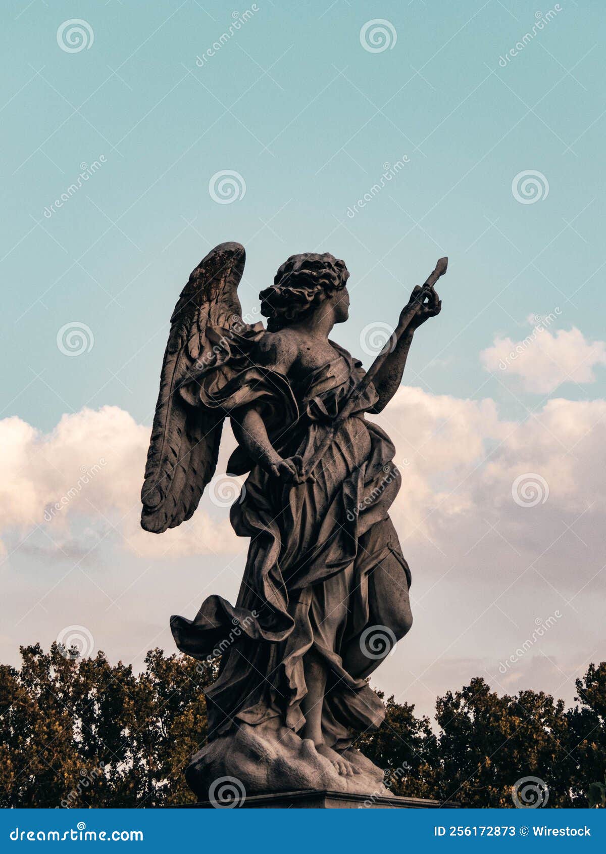 Vertical Shot of the Angel Statue in Vatican Editorial Stock Photo
