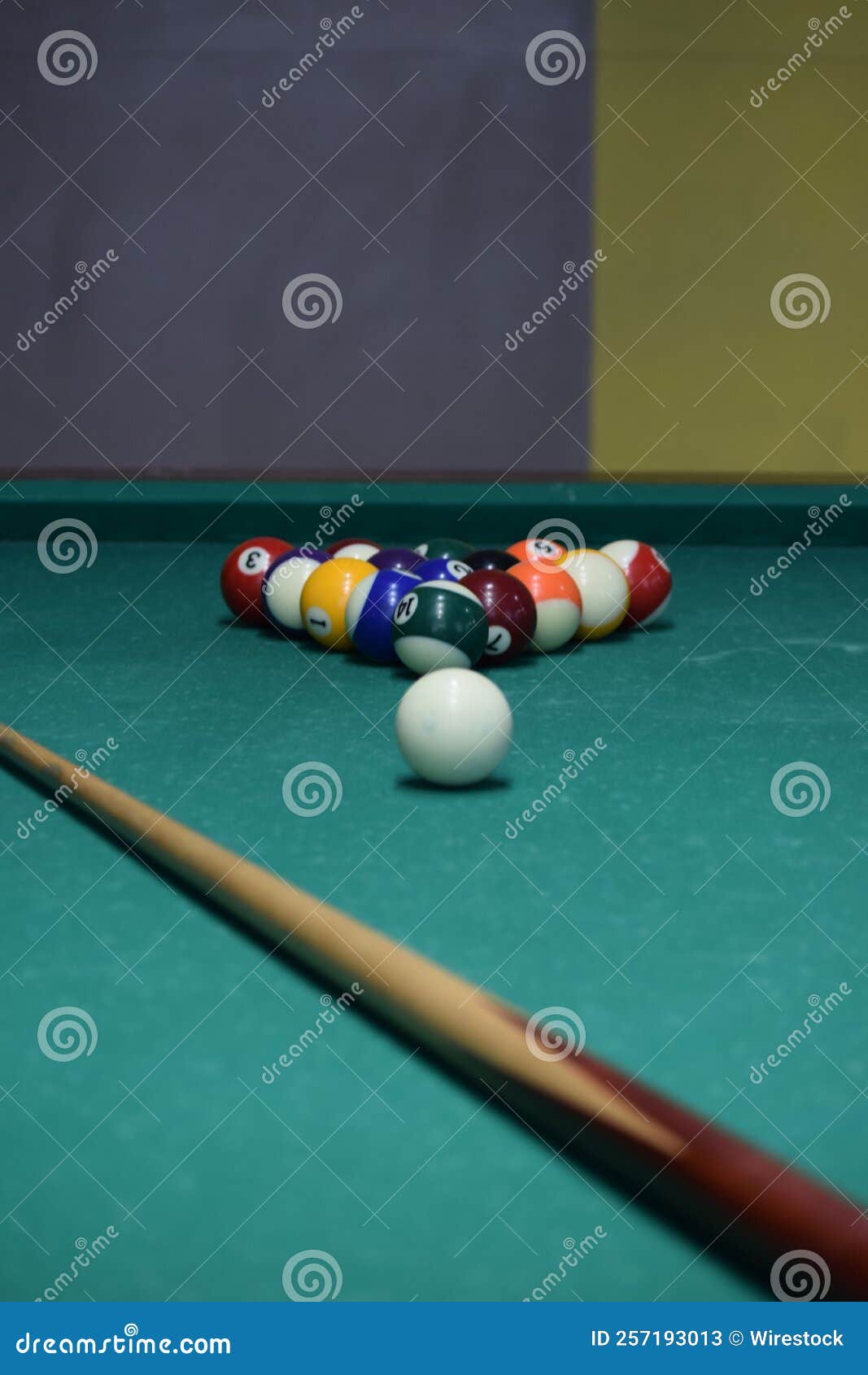 Vertical shot of billiards stock image. Image of billiards 257193013