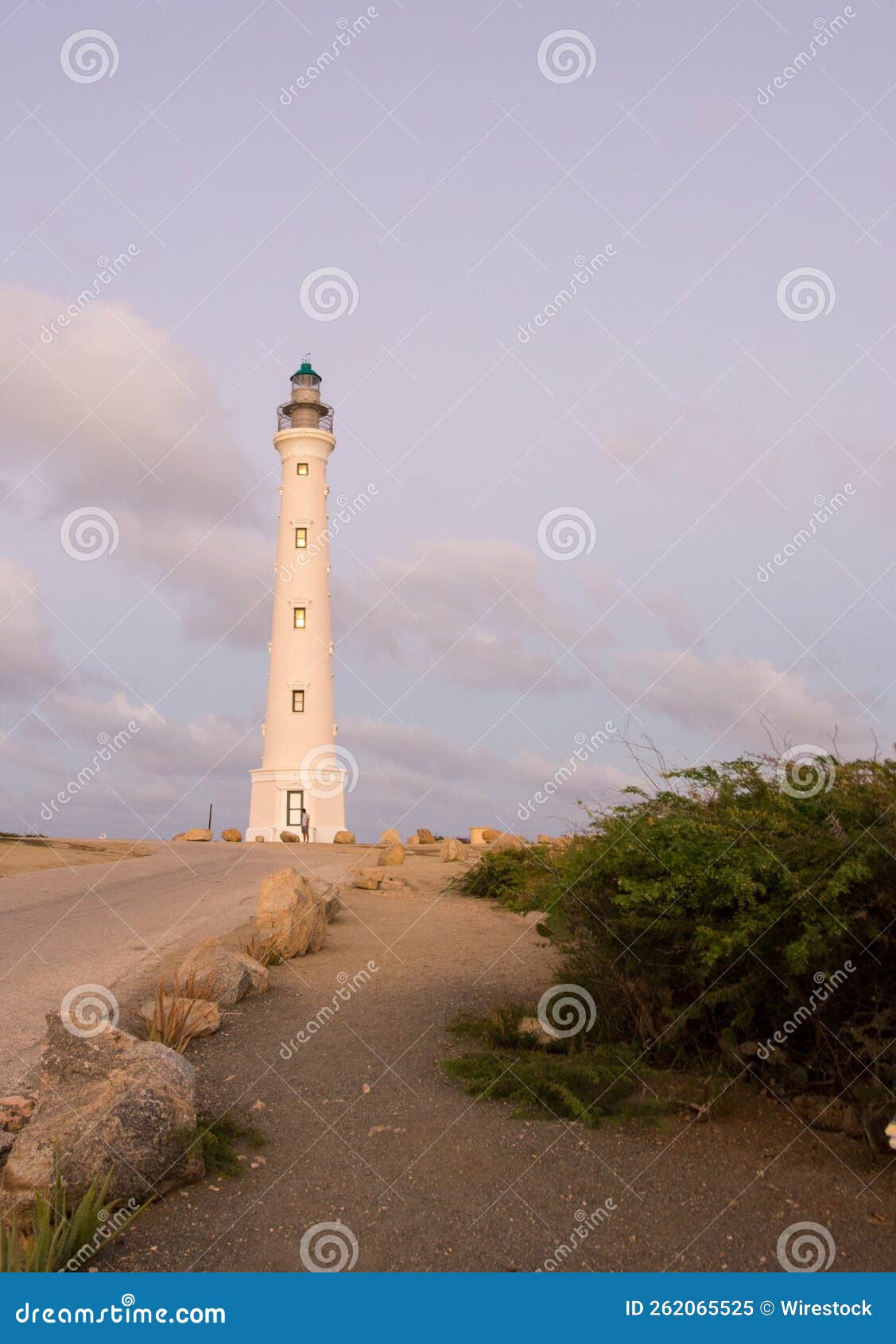 vertical shot of the califonia lighthouse in aruba, netherlands