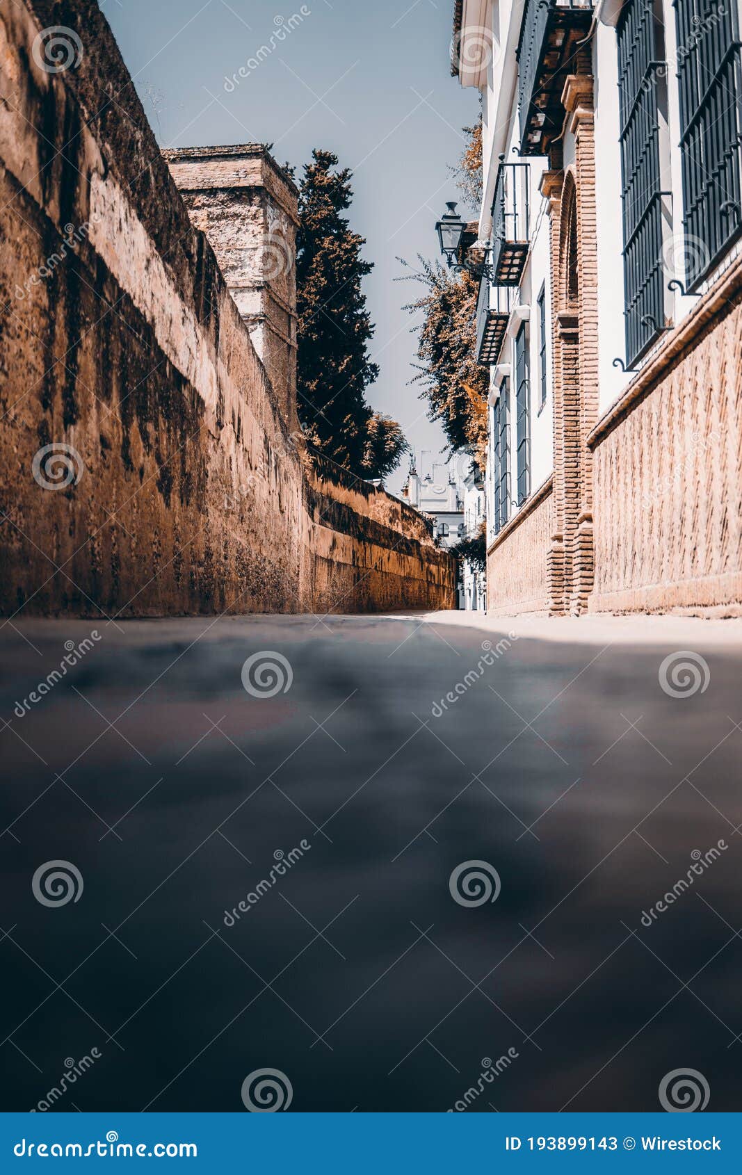 vertical shot of calle agua street in seville