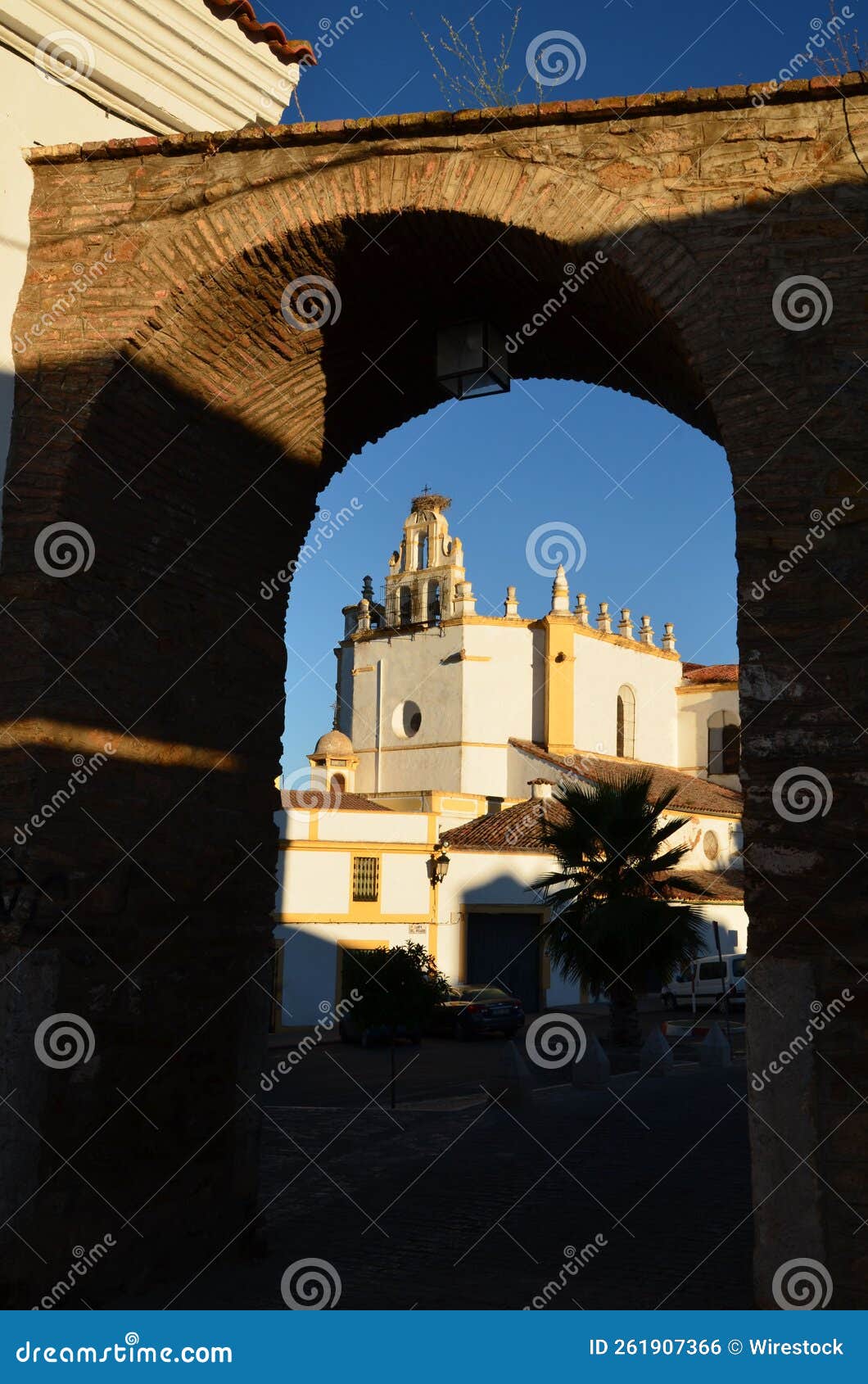 vertical shot of the historic arco del cubo de zafra in badajoz, spain