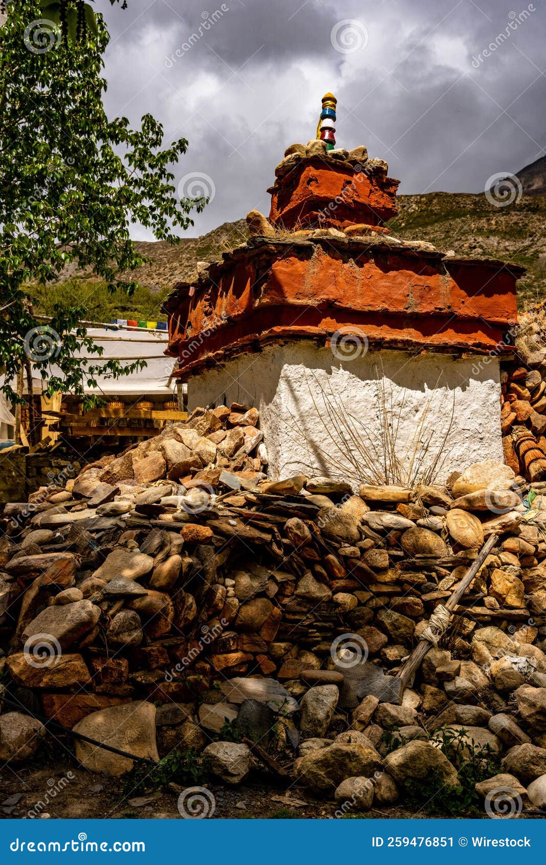 Vertical Shot of the Historic Tibetan Buddhist Holy Site Ghar Gumba Vertical Shot of the Historic Tibetan Buddhist Holy Site Ghar Gumba