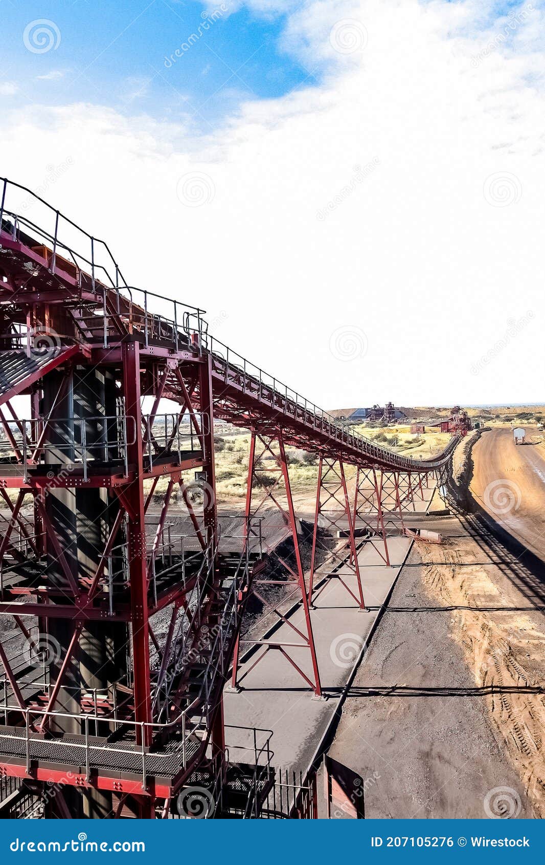 Vertical Shot of Manganese Mining Process in South Africa Stock Photo