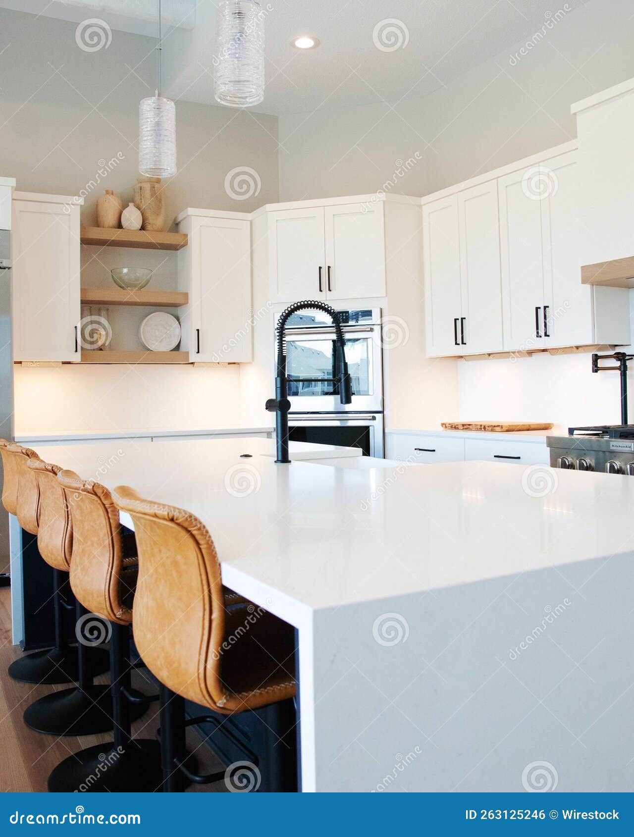 Vertical Shot of a Modern Kitchen Interior Design Editorial Photo