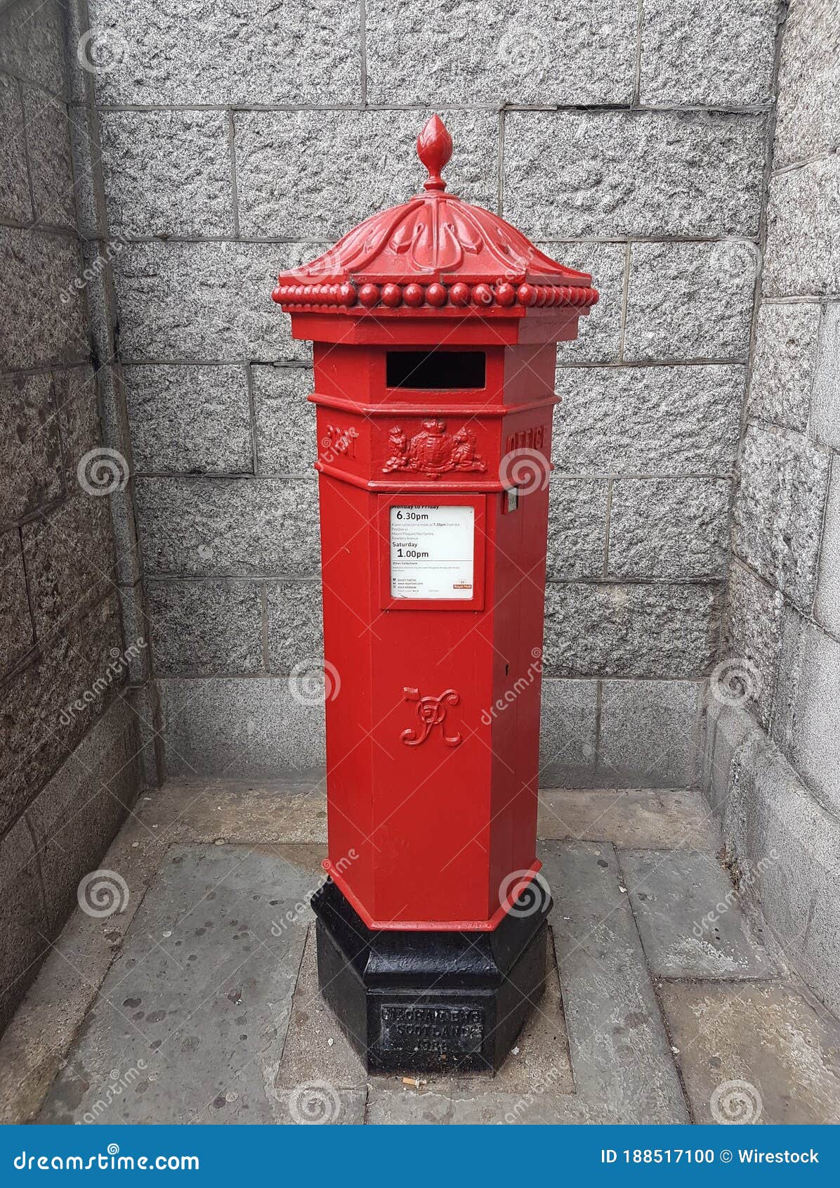 Vertical Shot of a Royal Mail Post Box in London Editorial Image