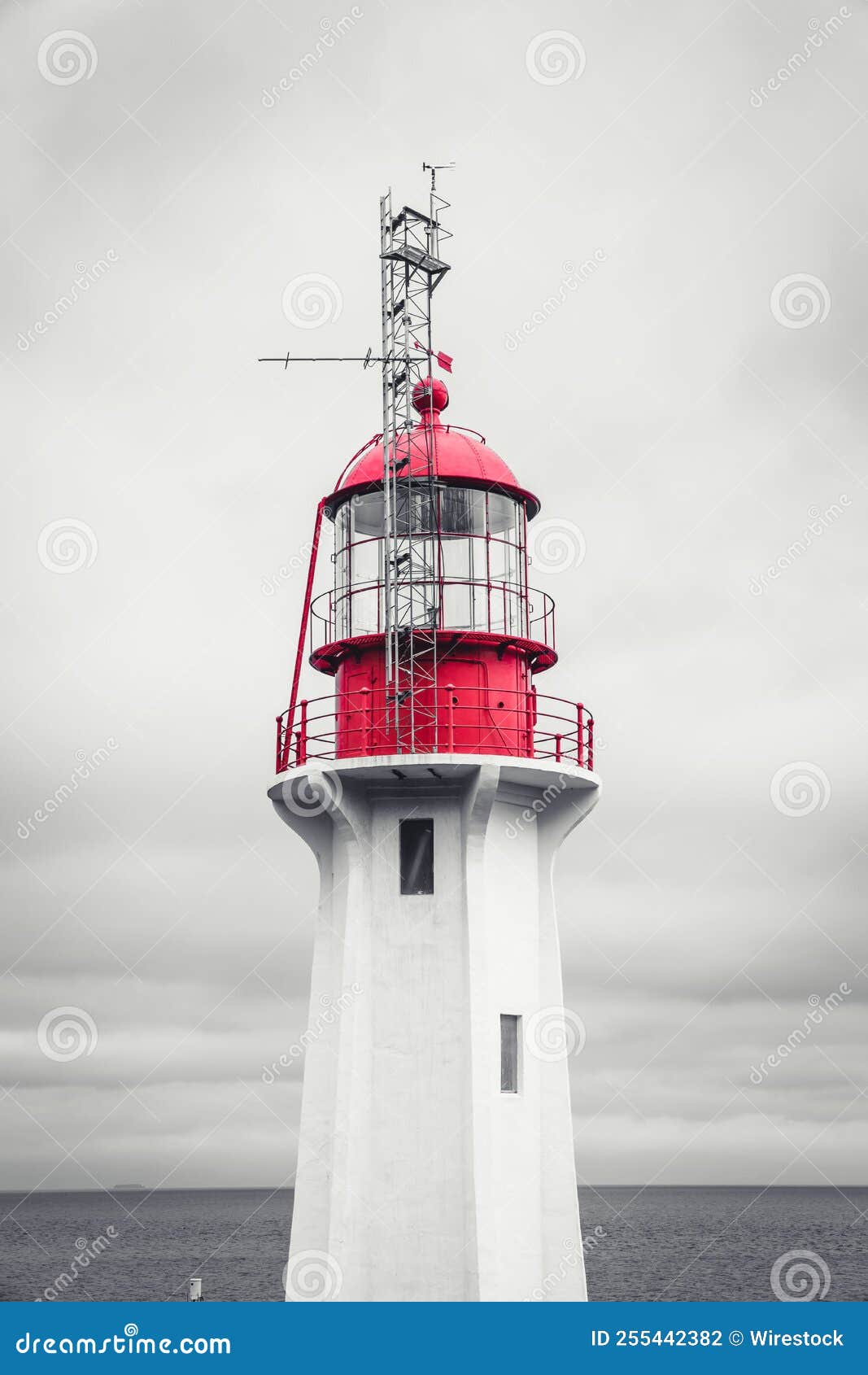 Vertical Shot of Sheringham Point Lighthouse. Shirley, Canada Stock