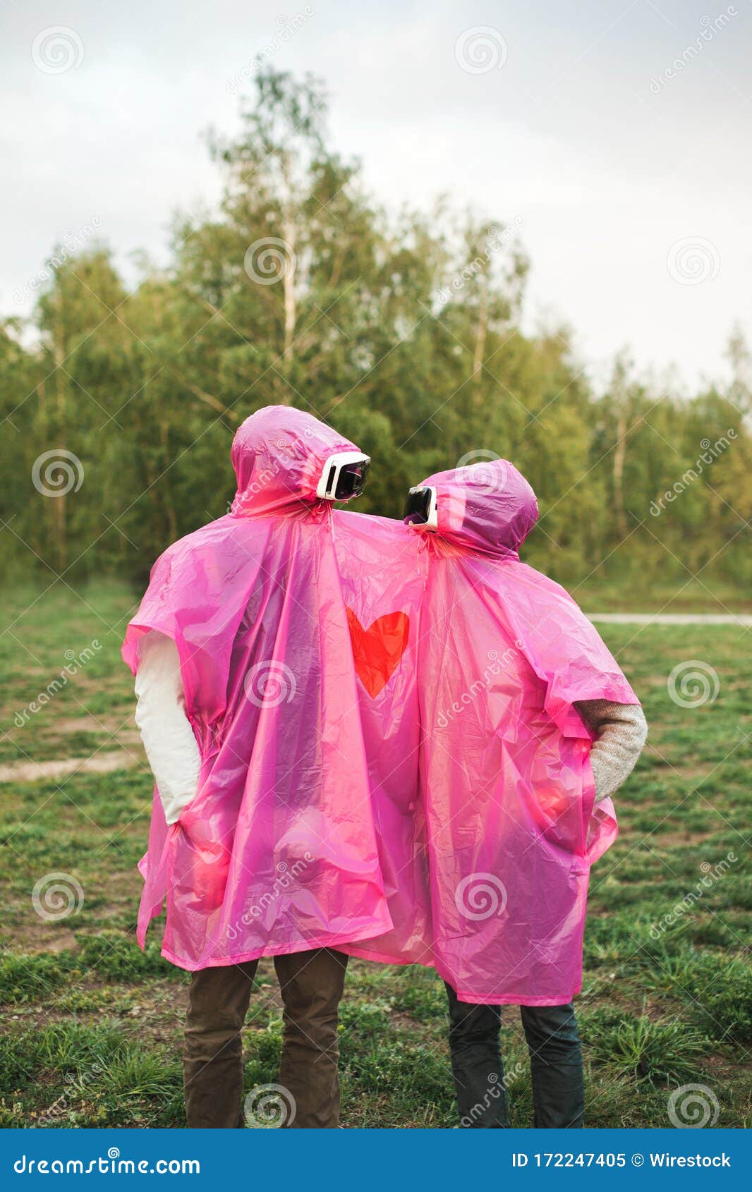 pink plastic raincoat