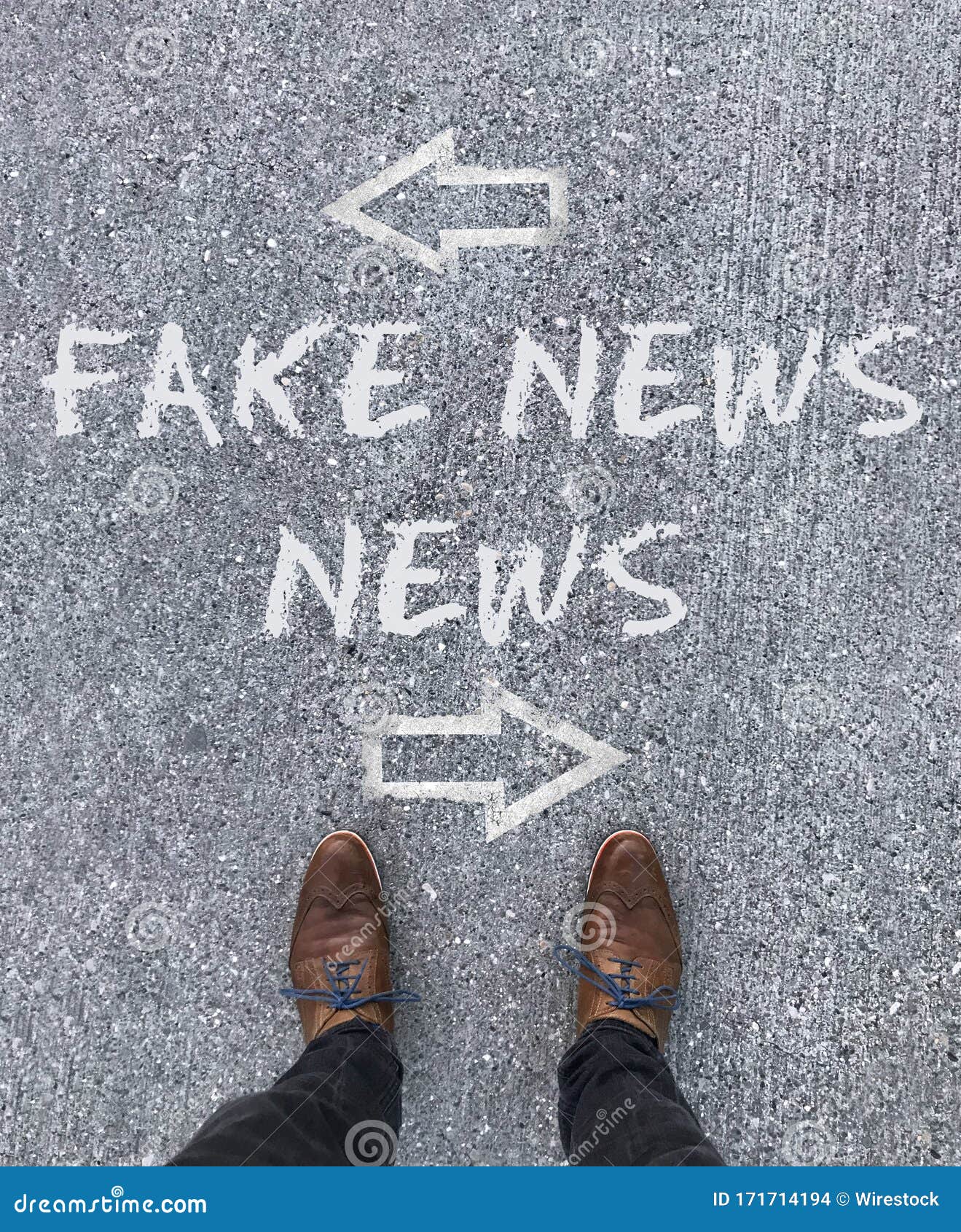 Vertical Shot Of The Words Fake News And Arrows Written On The Ground In Front Of A Man S Shoes Stock Photo Image Of Media Communication Vertical Shot Of The Words Fake News And Arrows Written On The Ground In Front Of A Man S Shoes Stock Photo Image Of Media Communication