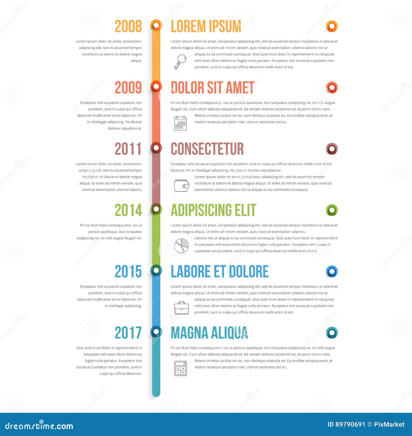 vertical timeline infographics
