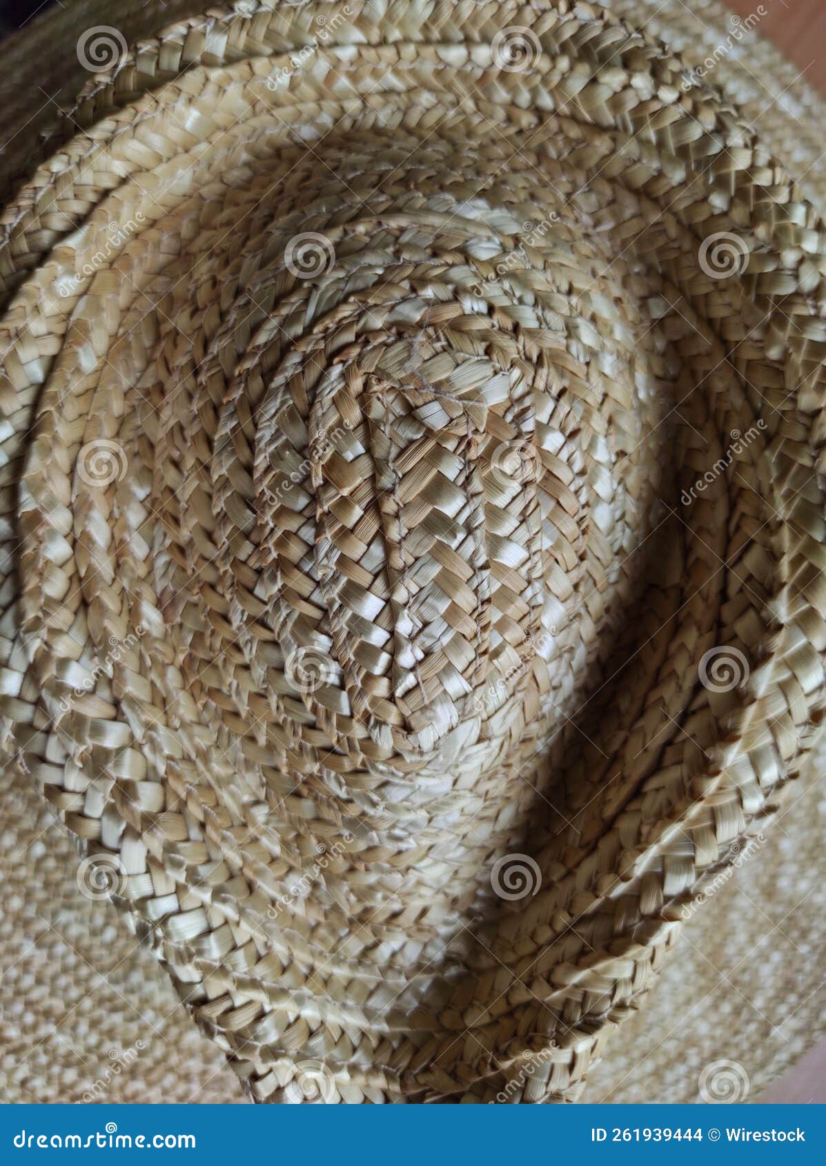 Vertical Top View of a Straw Hat Texture Stock Photo Image of