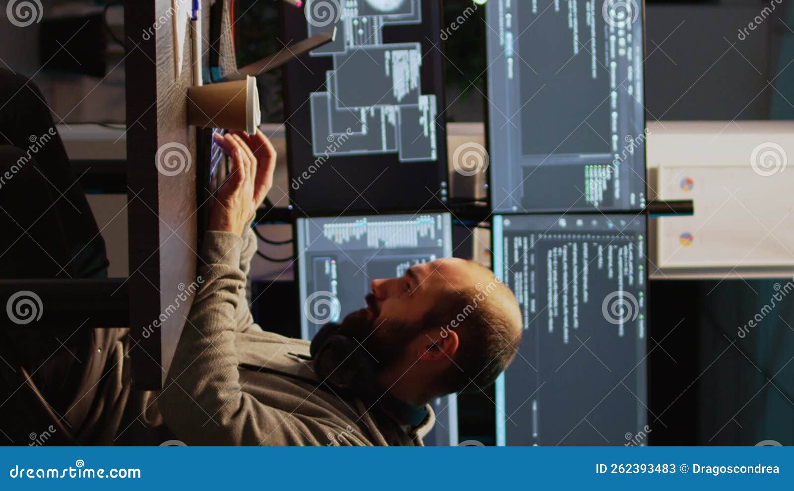 Vertical Video: Software Developer Typing Source Code on Laptop and ...