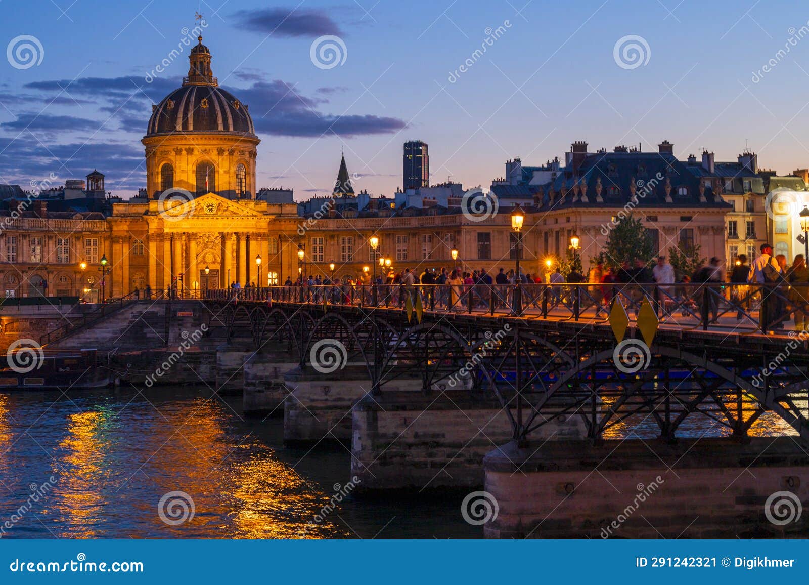 Le Pont Des Arts (in French) Bridge Over the Seine River at the