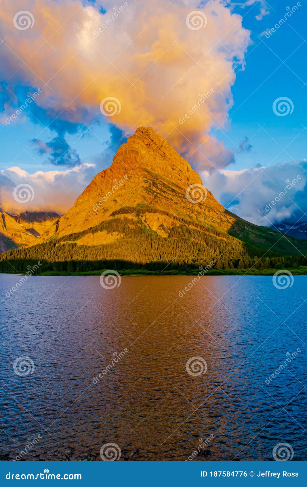 0000332 vertical view of fiery clouds above grinnell point at sunrise - glacier national park, montana 5132