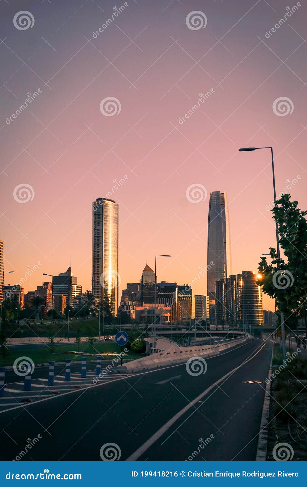 vertical view of the financial center of santiago de chile