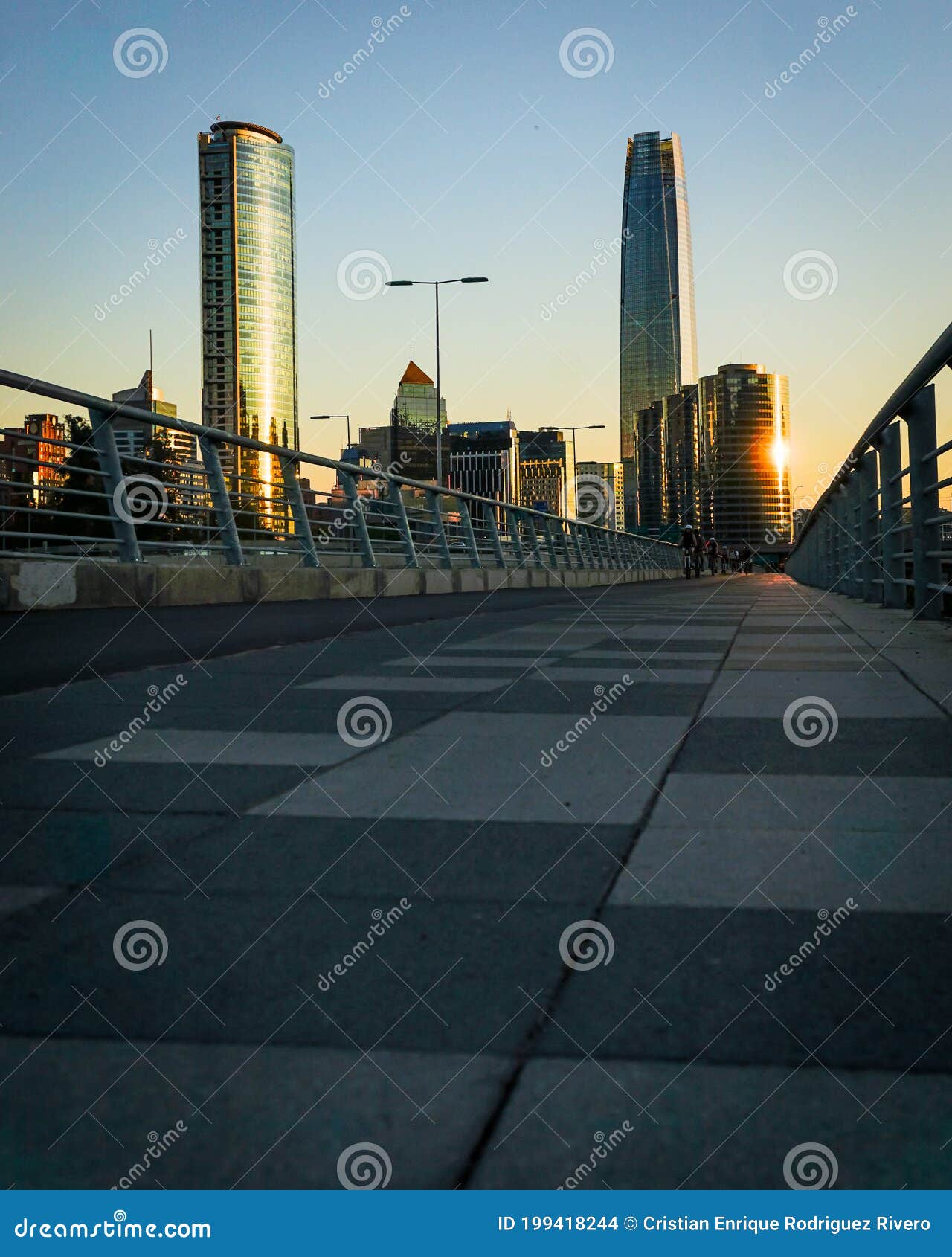 vertical view of the financial center of santiago de chile