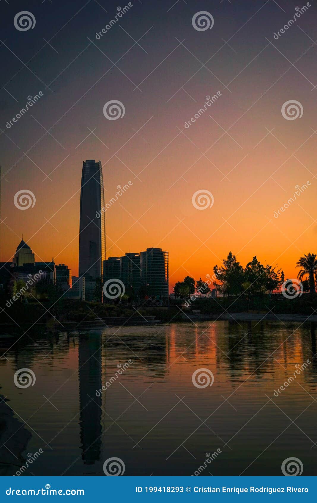 vertical view of the financial center of santiago de chile