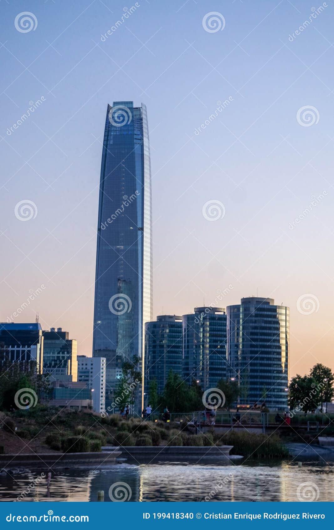 vertical view of the financial center of santiago de chile