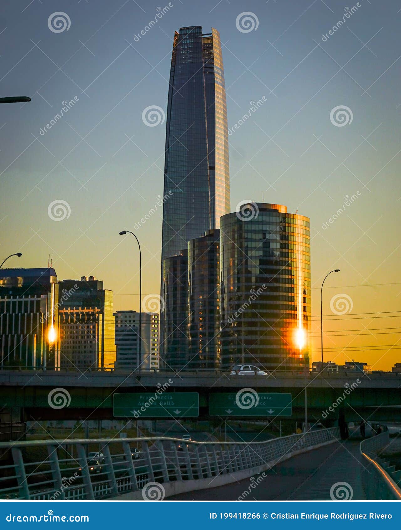 vertical view of the financial center of santiago de chile