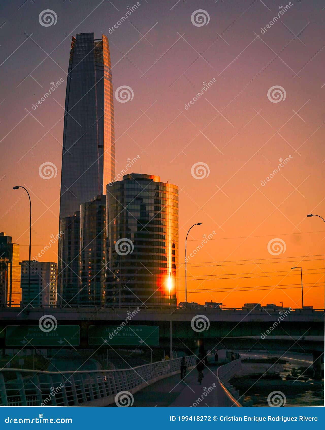vertical view of the financial center of santiago de chile