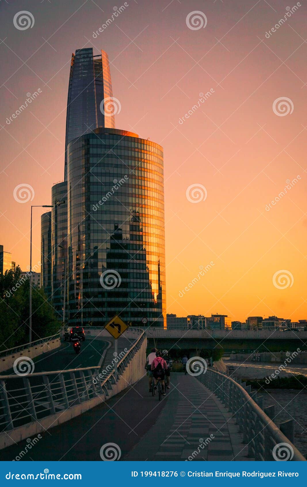 vertical view of the financial center of santiago de chile